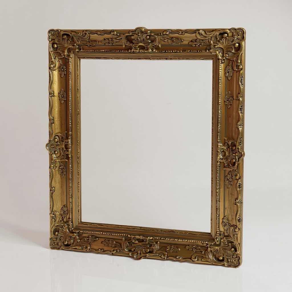 Photo 1 of ORNATE HEAVY GOLD FRAMED WALL MIRROR 28”x39”