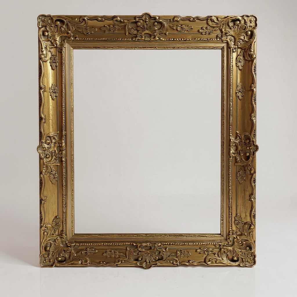 Photo 1 of ORNATE HEAVY GOLD FRAMED WALL MIRROR 28”x39”