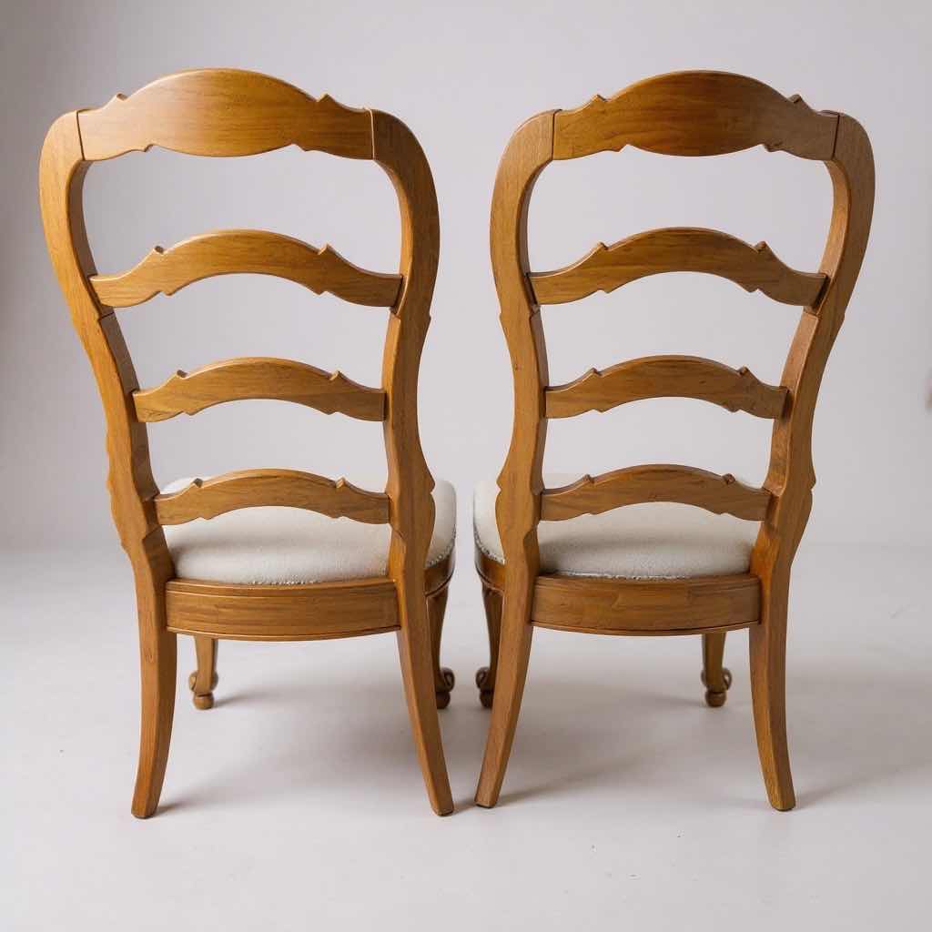 Photo 1 of 2-THOMASVILLE FRENCH COUNTRY OAK SIDE DINING CHAIRS W PADDED SEATS