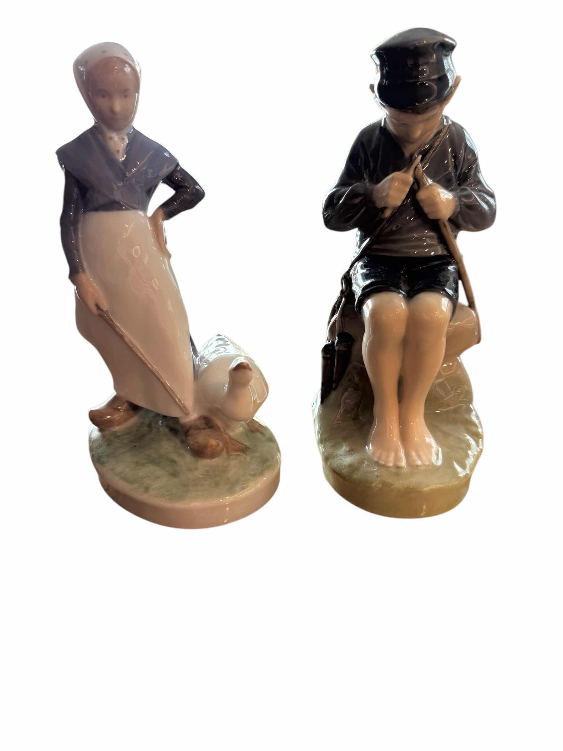 Photo 1 of 2-ROYAL COPENHAGEN PORCELAIN FIGURINES H8”