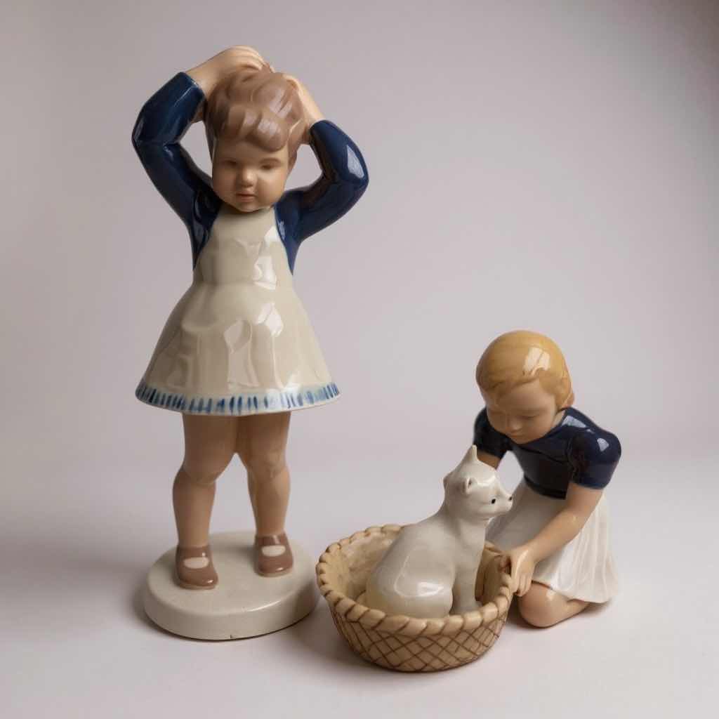 Photo 1 of 2-ROYAL COPENHAGEN COLLECTIBLE PORCELAIN FIGURINES H8”