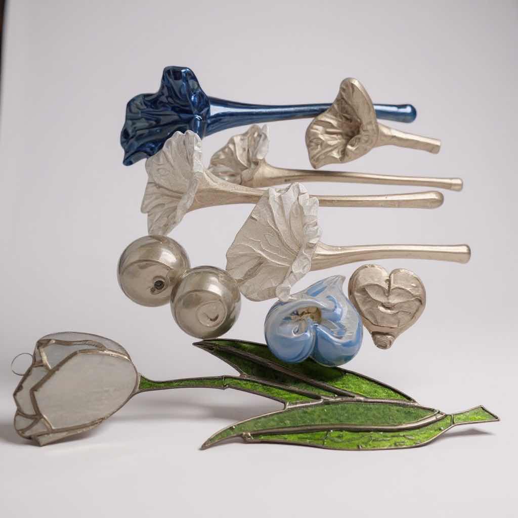 Photo 1 of COLLECTIBLE GLASS TULIPS & HEARTS