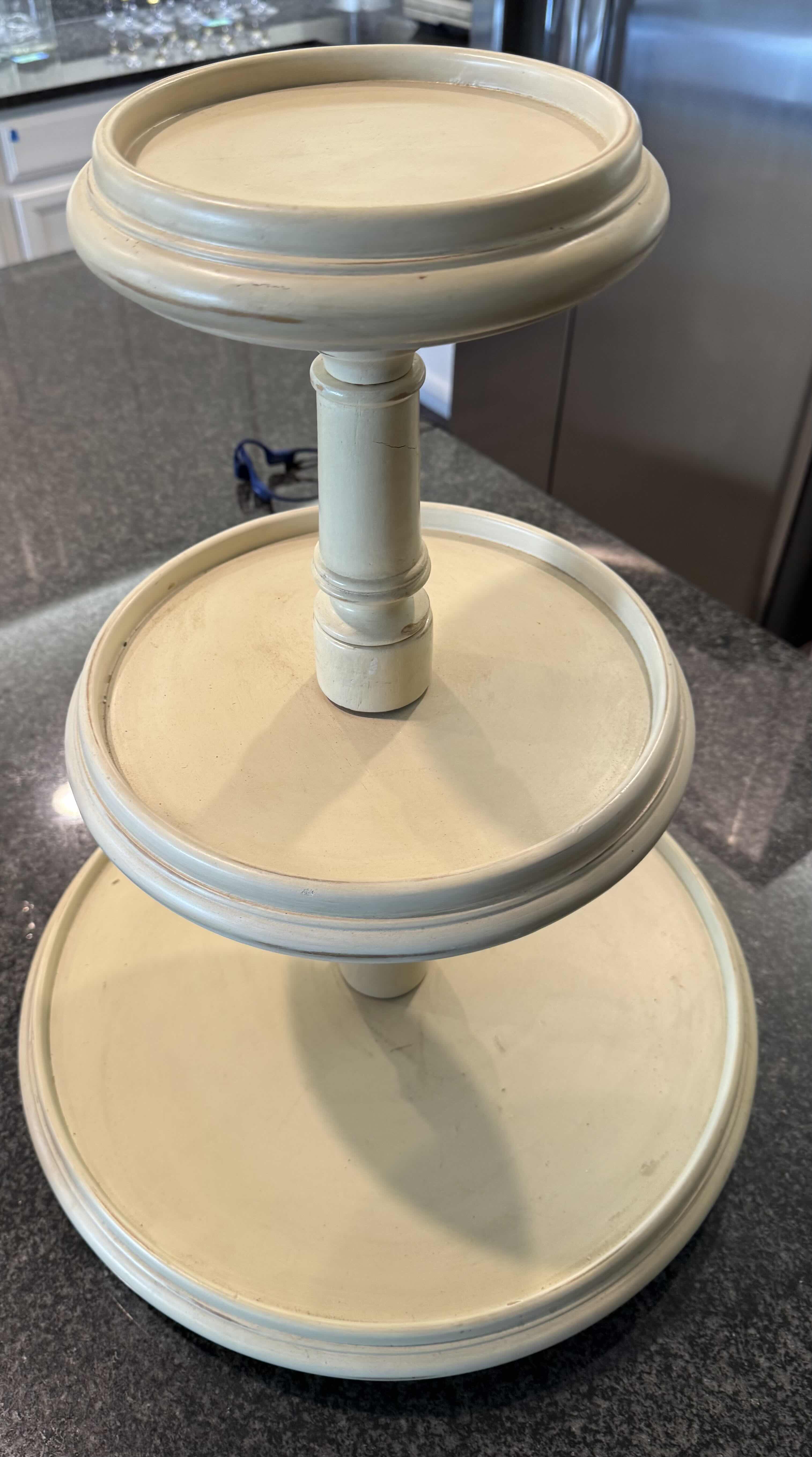 Photo 1 of OFF WHITE 3 TIERED WOOD TRAY