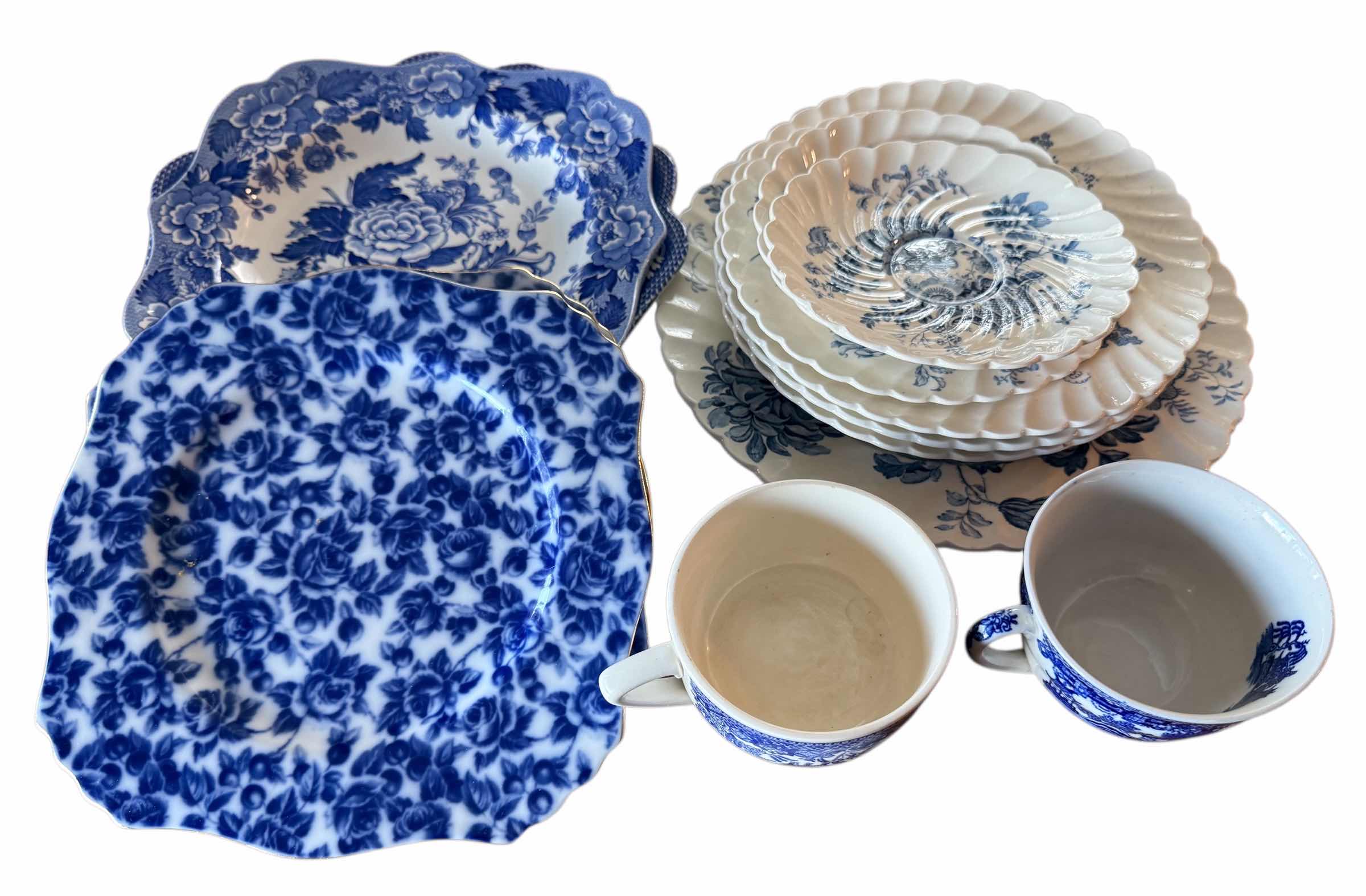 Photo 1 of BLUE & WHITE PORCELAIN COLLECTIBLE DISHES & CUPS