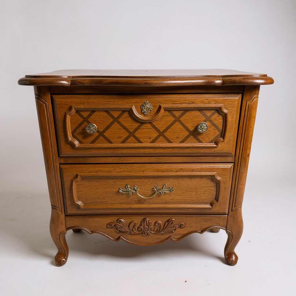Photo 1 of STANLEY WOOD CARVED NIGHT STAND 18”X24” H30”