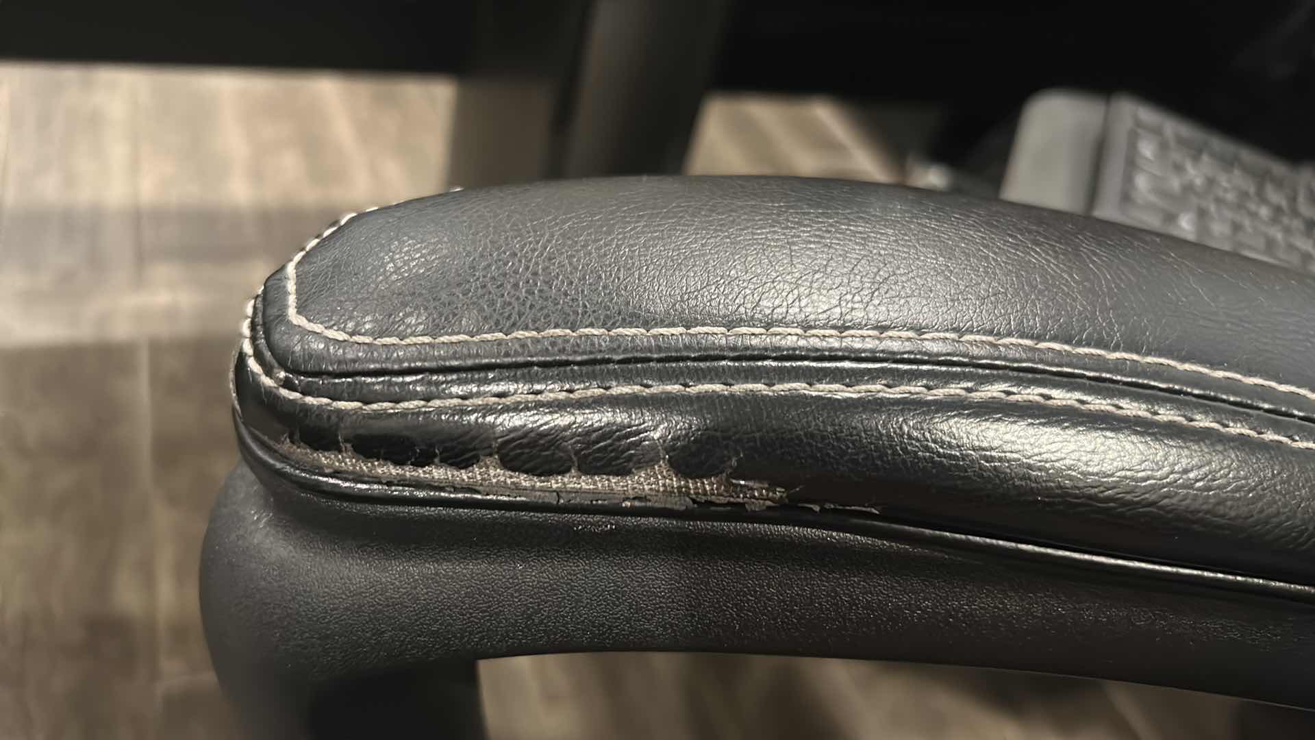 Photo 1 of WELLNESS SWIVEL BLACK LEATHER  OFFICE CHAIR ON CASTERS