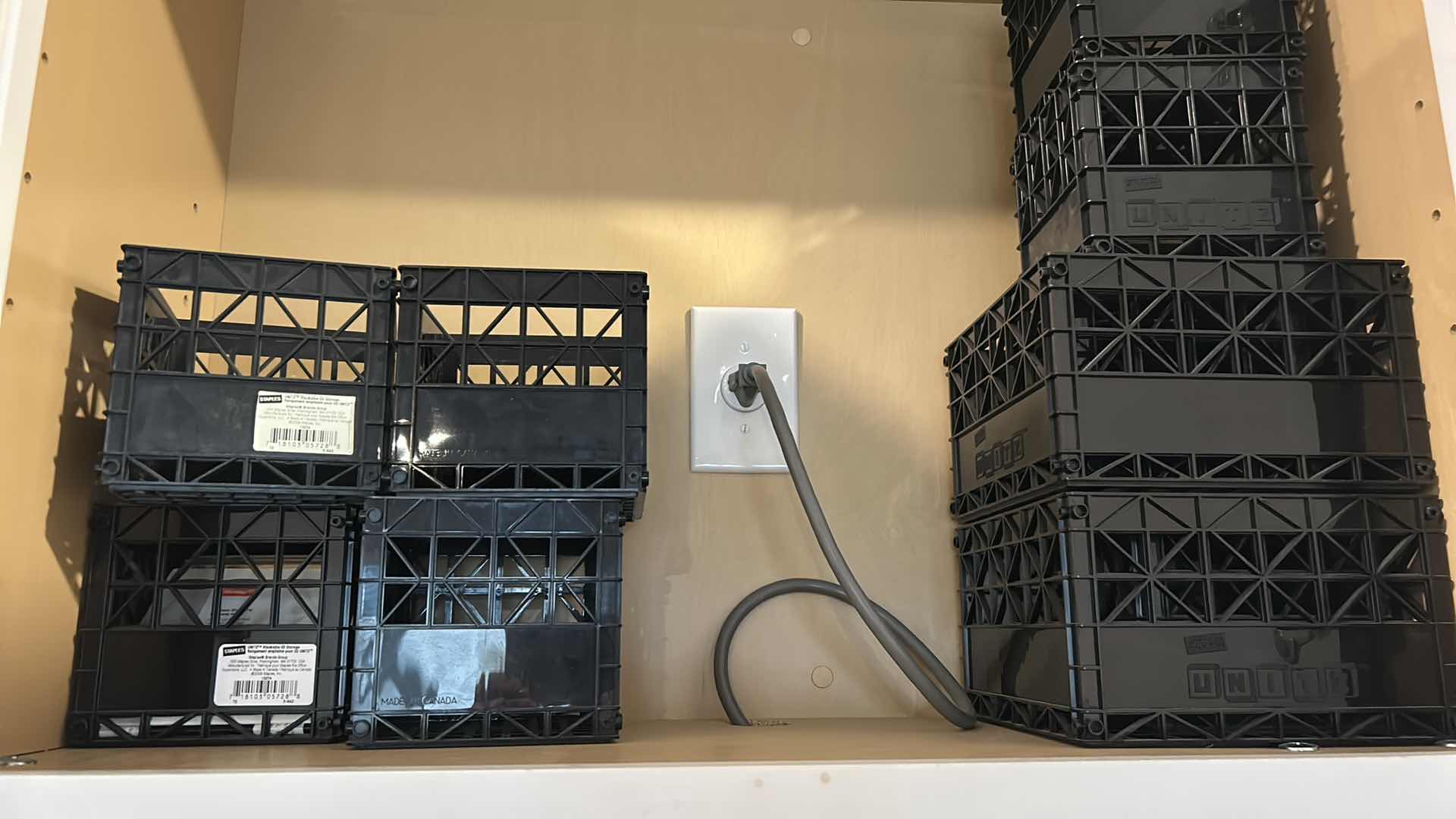 Photo 1 of CONTENTS OF CABINET BLACK OFFICE SUPPLY CONTAINERS