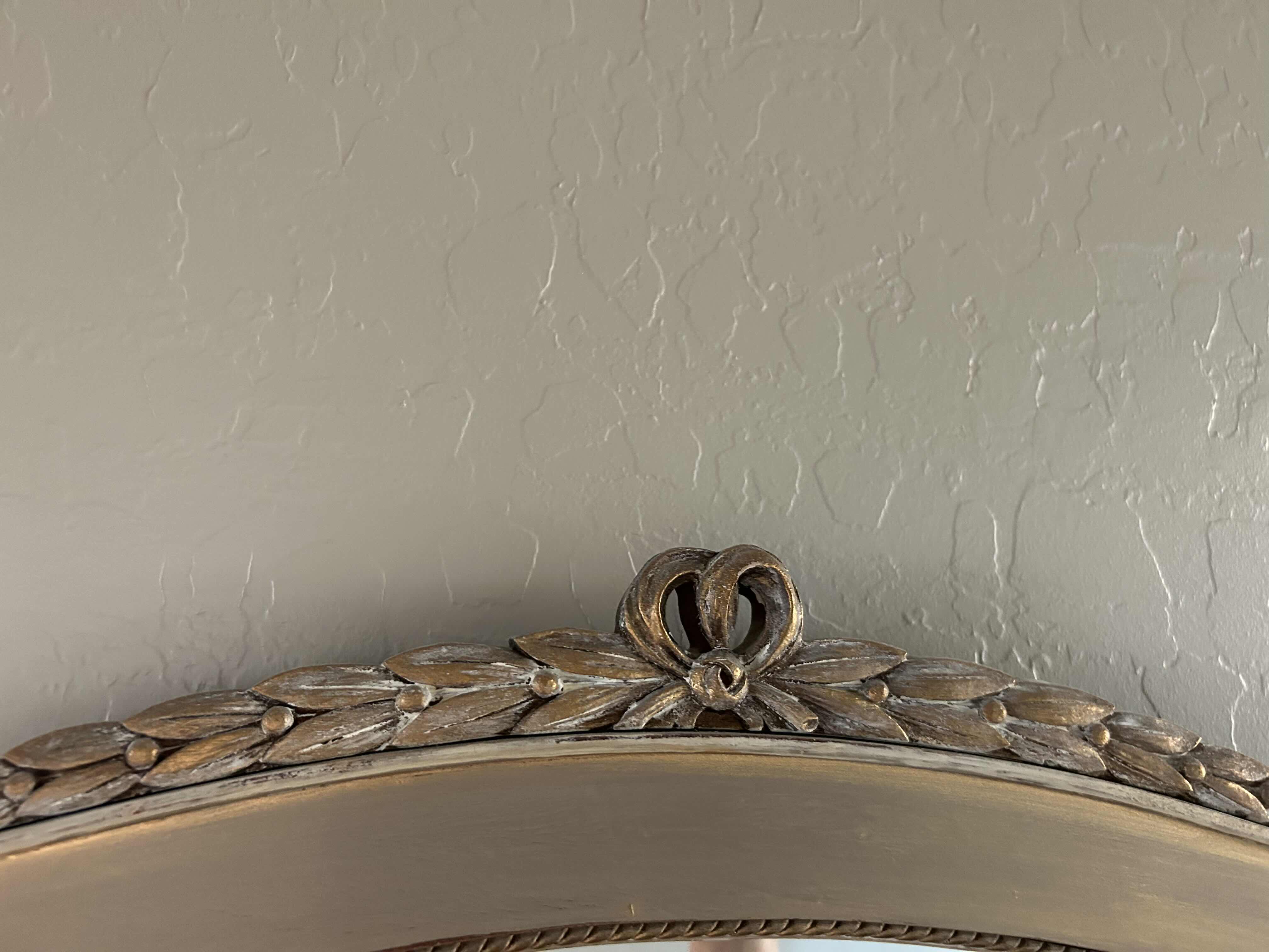 Photo 1 of DECORATIVE BEIGE FRAMED WALL MIRROR 42" X 32"