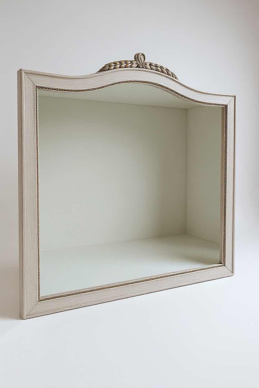 Photo 1 of DECORATIVE BEIGE FRAMED WALL MIRROR 42" X 32"