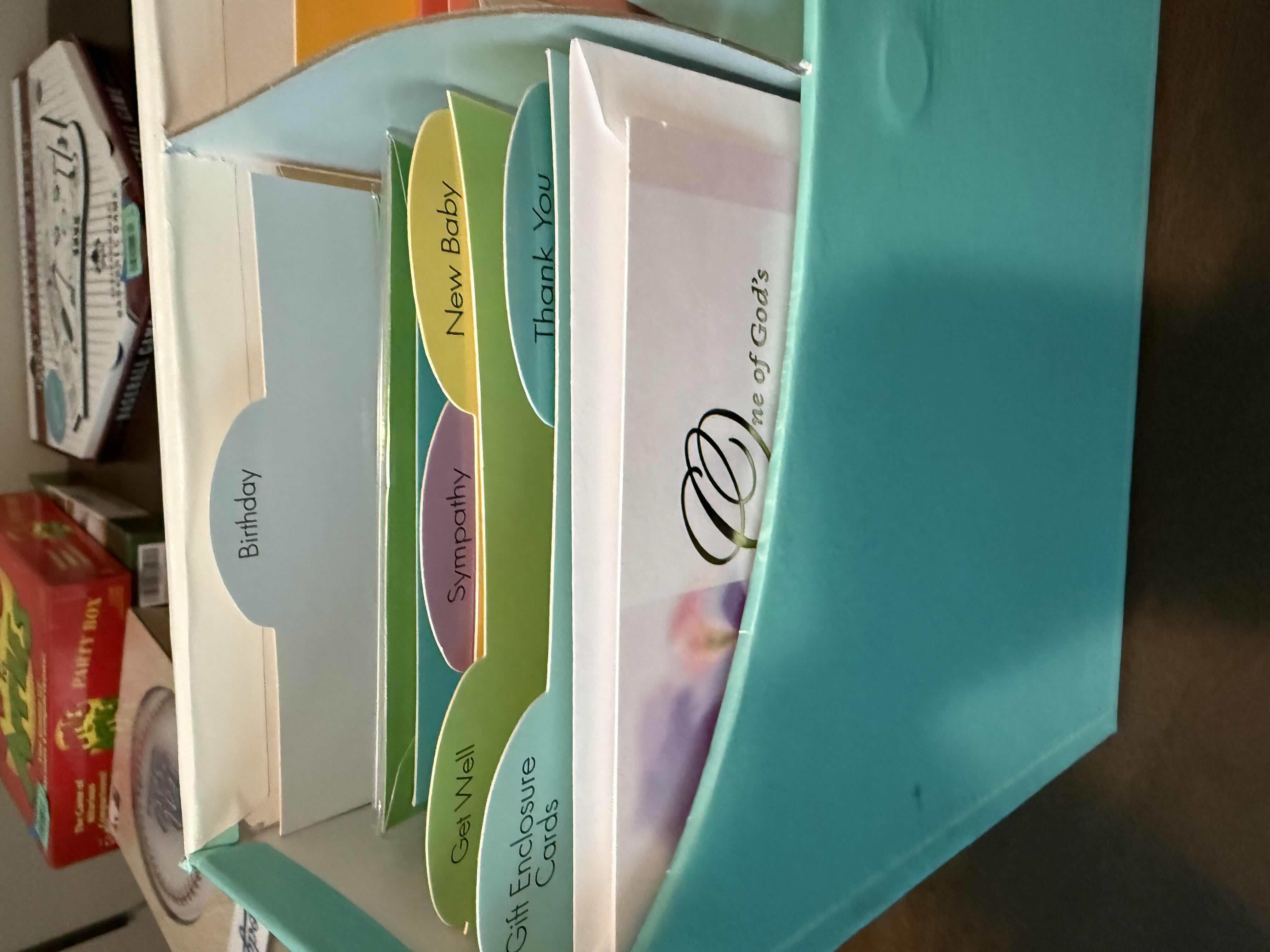 Photo 1 of TIFFANY BLUE GREETING CARD BOX ORGANIZER W. GREETING CARDS