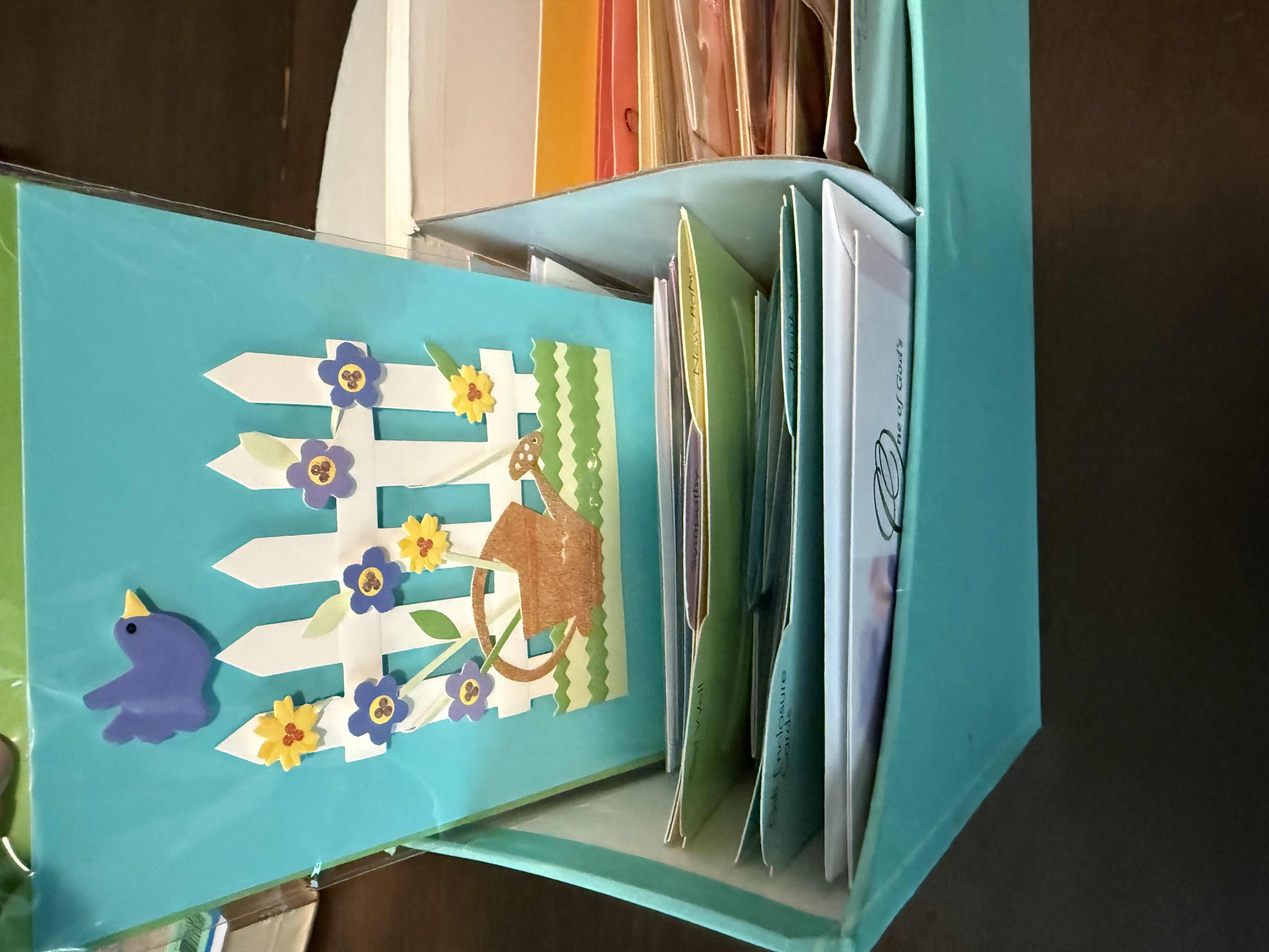 Photo 1 of TIFFANY BLUE GREETING CARD BOX ORGANIZER W. GREETING CARDS