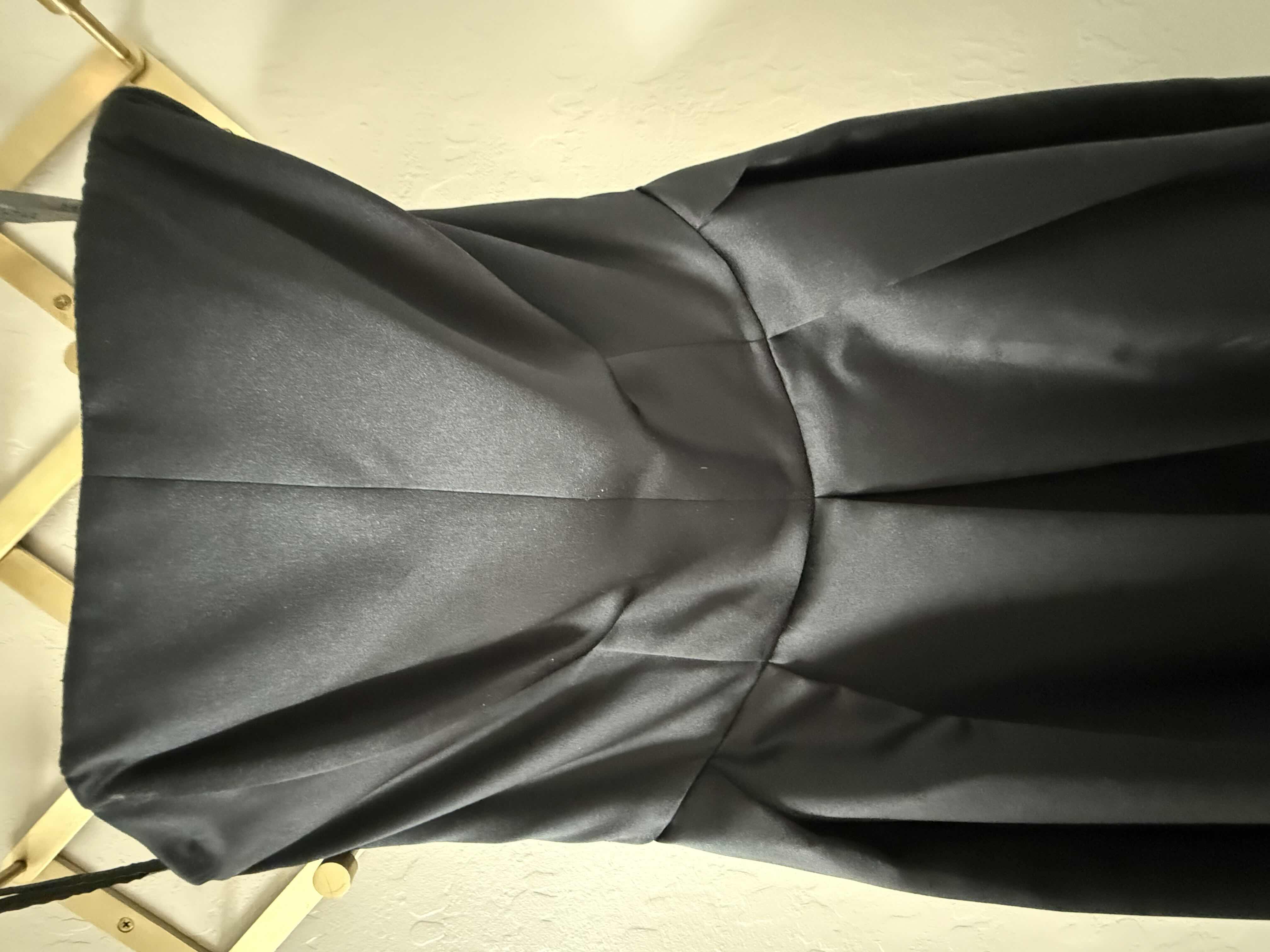 Photo 1 of BLACK STRAPLESS SILKY GATHER & GOWN DRESS-SIZE 12