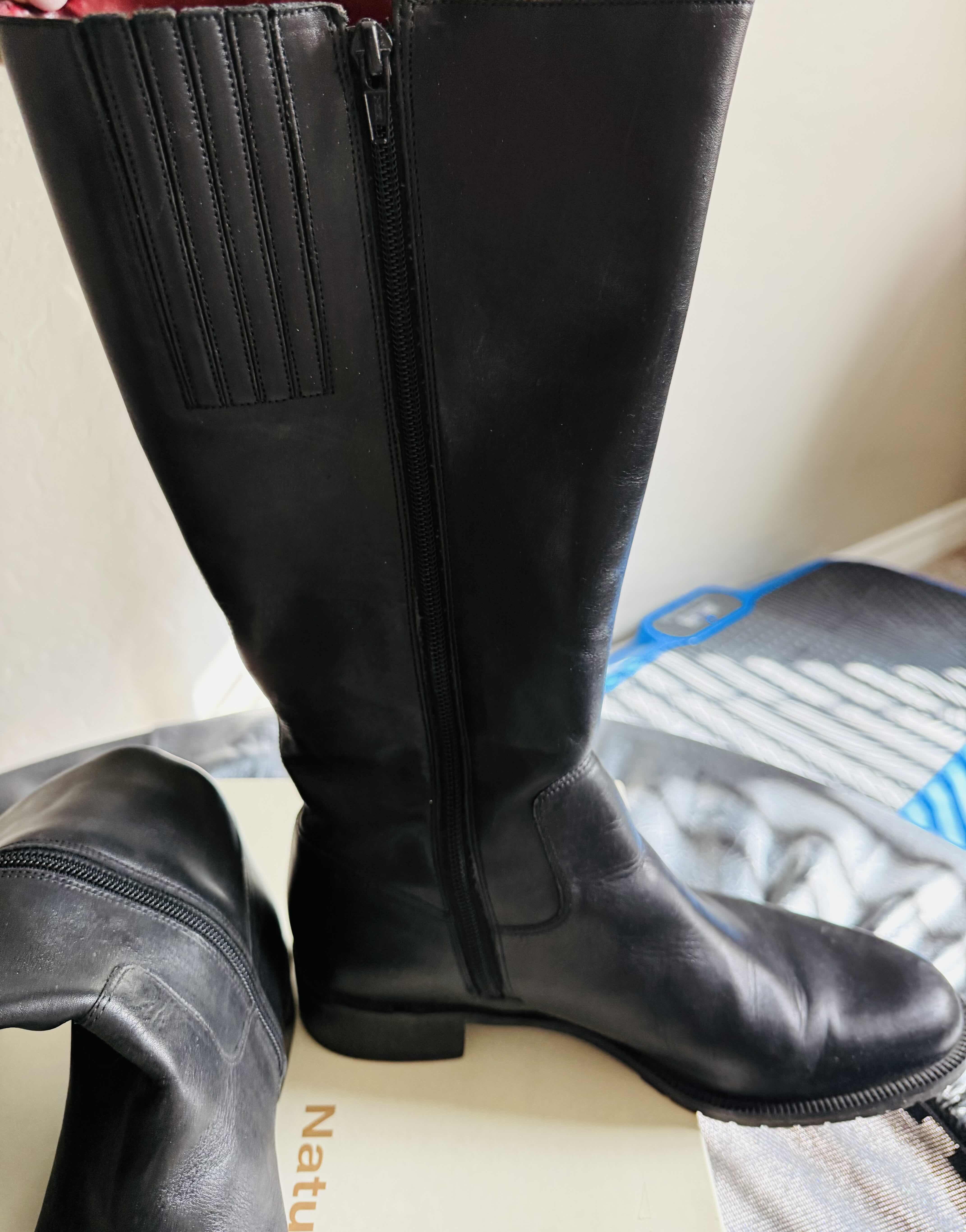 Photo 1 of NATURALIZER DALTON BLACK LEATHER WOMEN’S BOOTS-SIZE 9.5 M