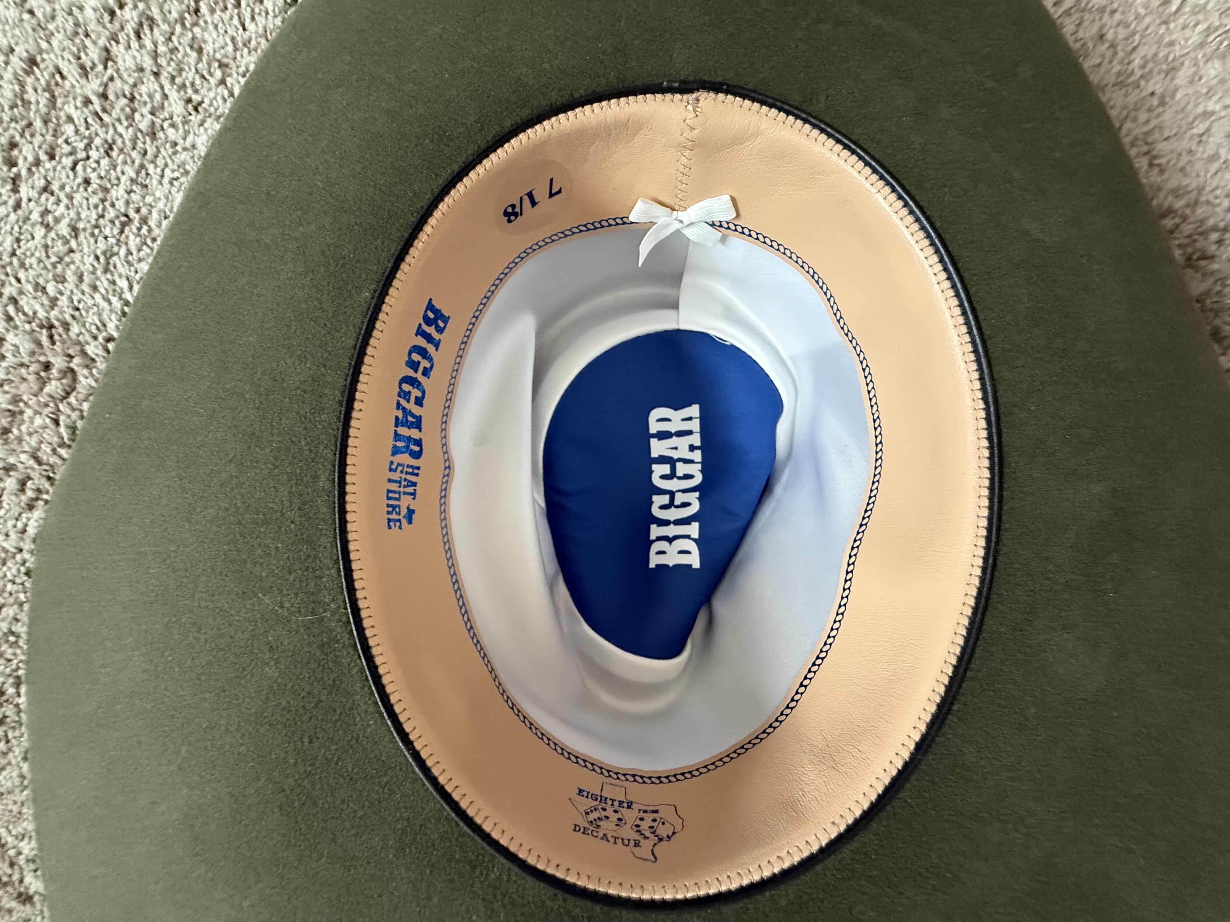 Photo 1 of BIGGAR HATS TEXAS EIGHTER 8X CACTUS CASH FELT COWBOY HAT 7 1/8