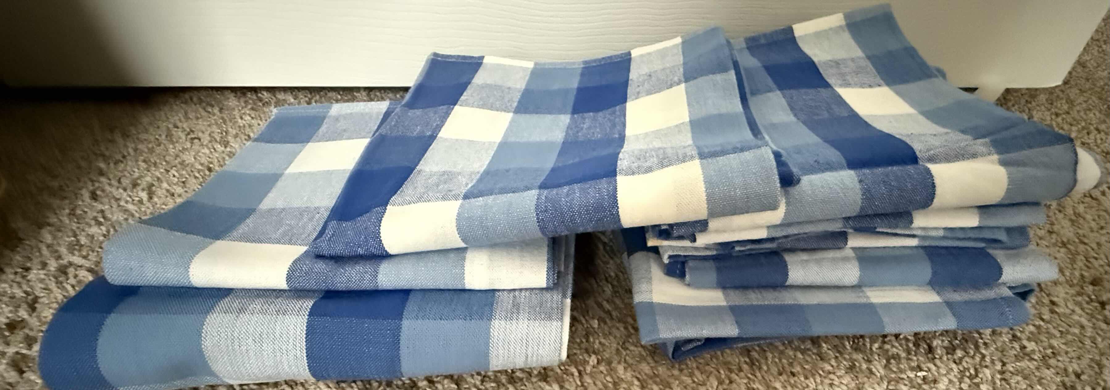 Photo 1 of BLUE & WHITE CHECK NAPKINS & DISH TOWELS