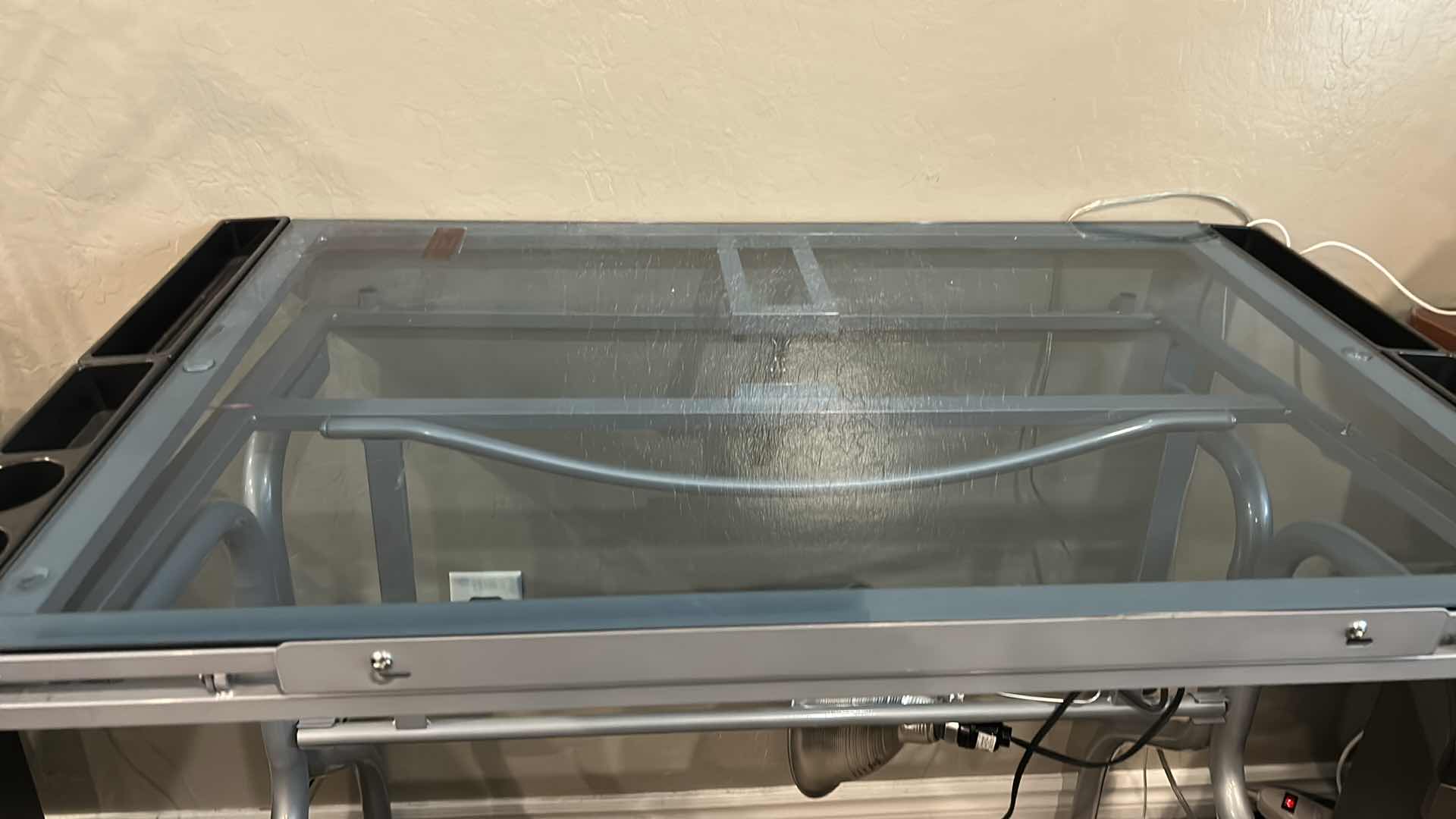 Photo 1 of GLASS DRAFTING TABLE ADJUSTABLE TOP W LIGHT 41". X 24" H 31"