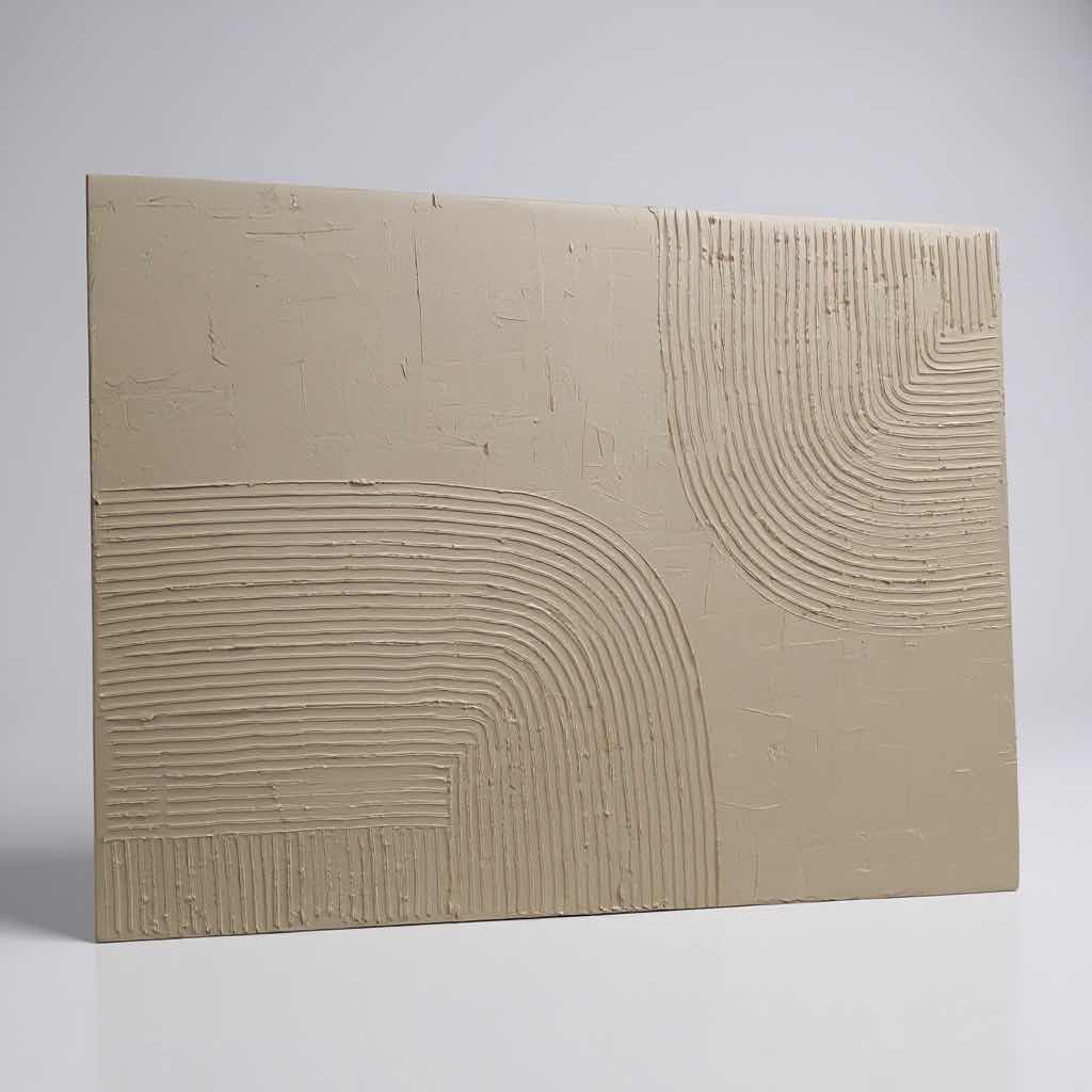 Photo 1 of UNFRAMED ECHOED CURVES IN OFF WHITE ABSTRACT ART 39" X 29"