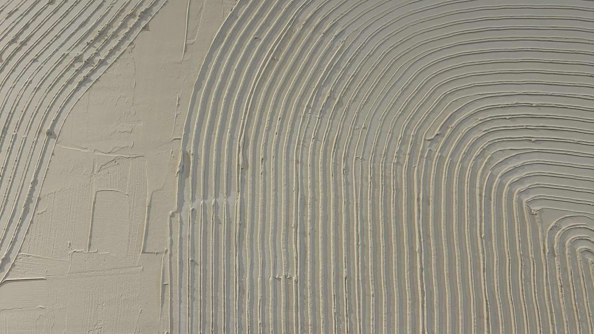 Photo 1 of UNFRAMED ECHOED CURVES IN OFF WHITE ABSTRACT ART 39" X 29"