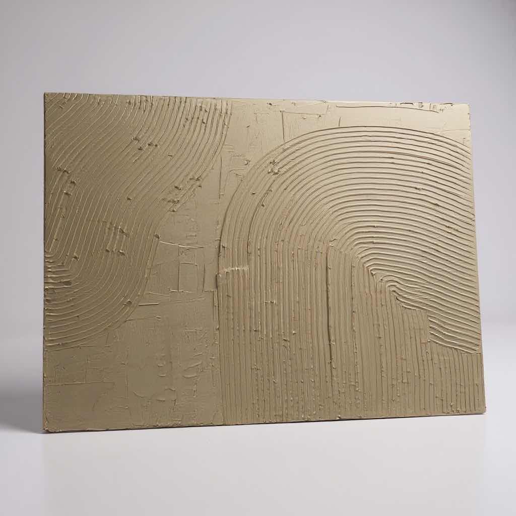 Photo 1 of UNFRAMED ECHOED CURVES IN OFF WHITE ABSTRACT ART 39" X 29"