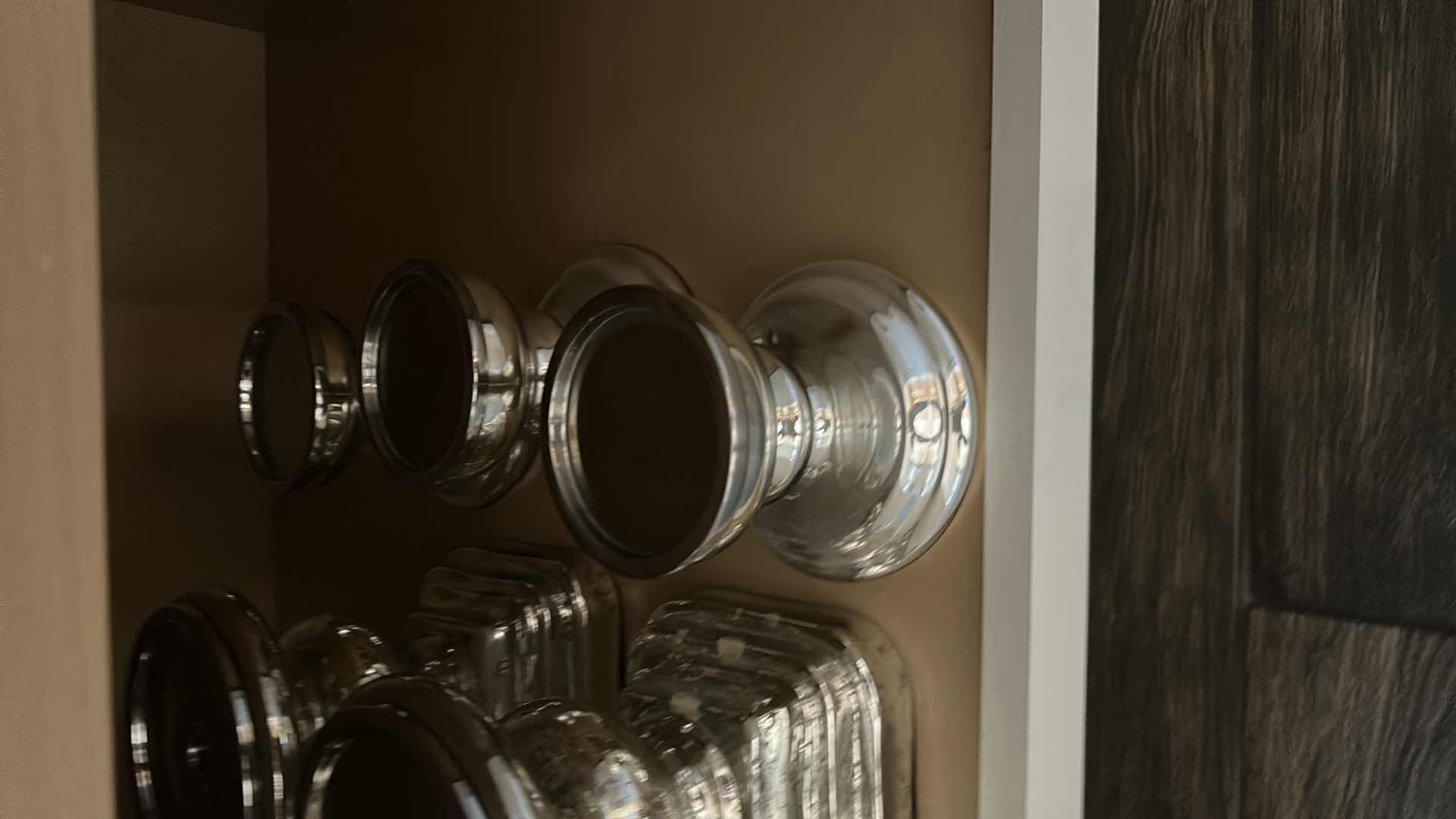 Photo 1 of CONTENTS OF SHELF 7 MERCURY GLASS CANDLE HOLDERS ASSORTED SIZES