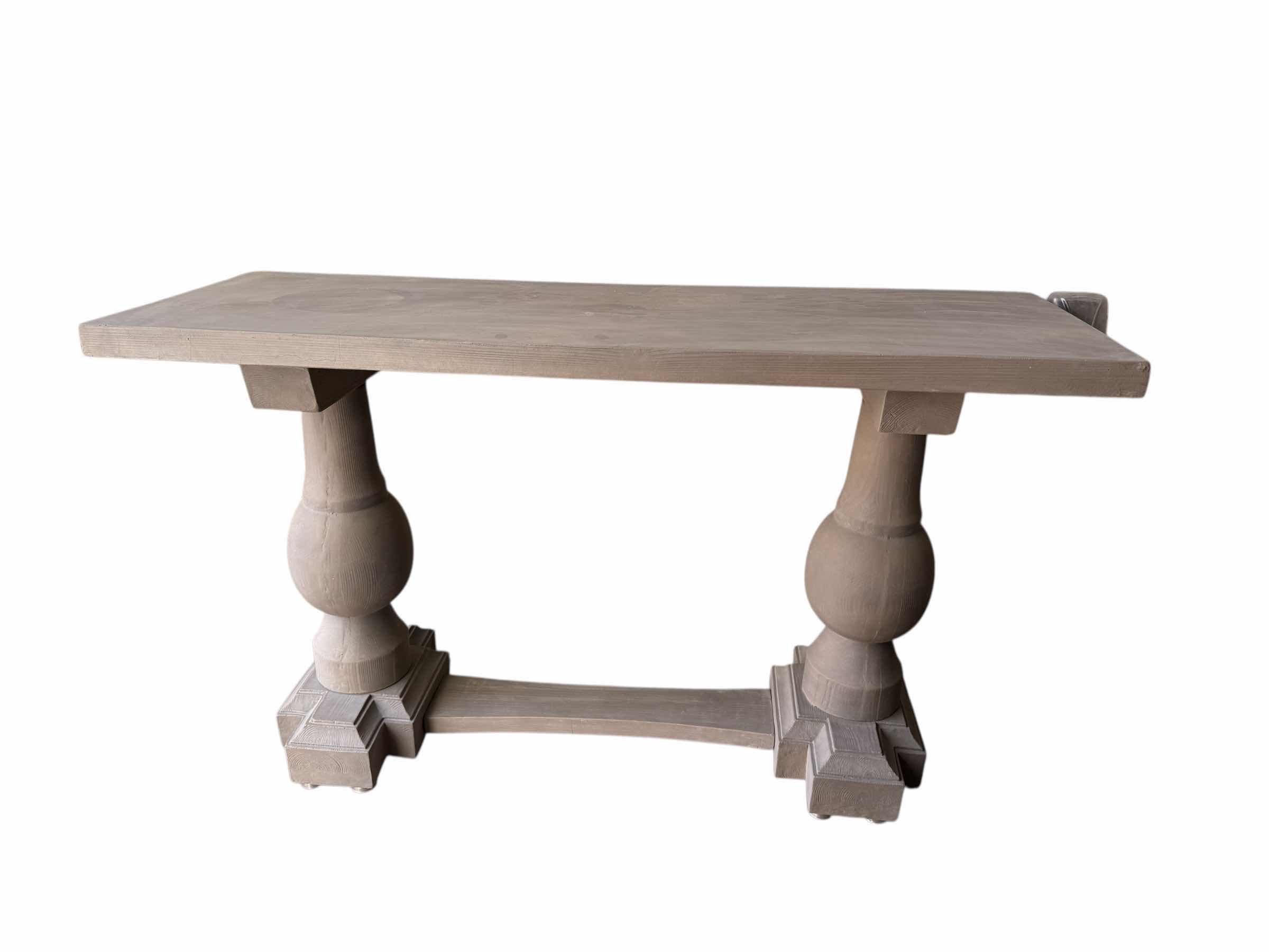 Photo 1 of HEAVY GREY CONCRETE TABLE  ( 2PCS) 52”x15” H30”