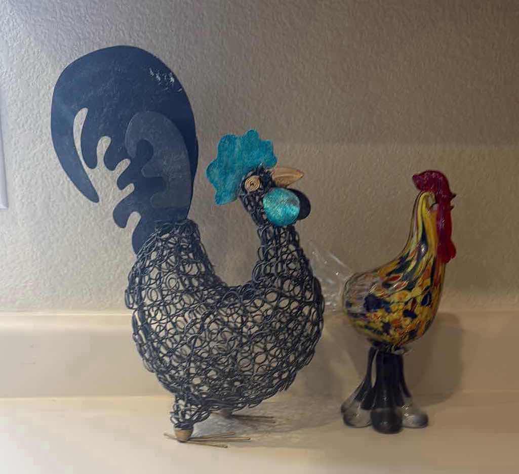 Photo 2 of 2-ROOSTER FIGURINES