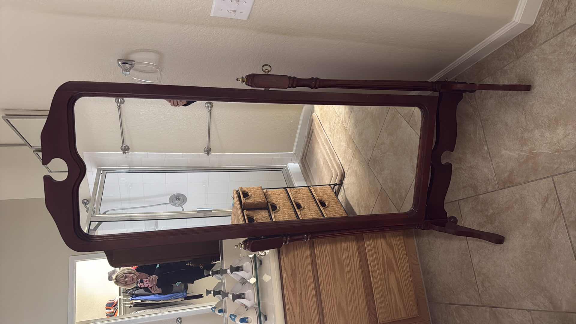 Photo 1 of MAHOGANY FREESTANDING TILT MIRROR W24” H63”