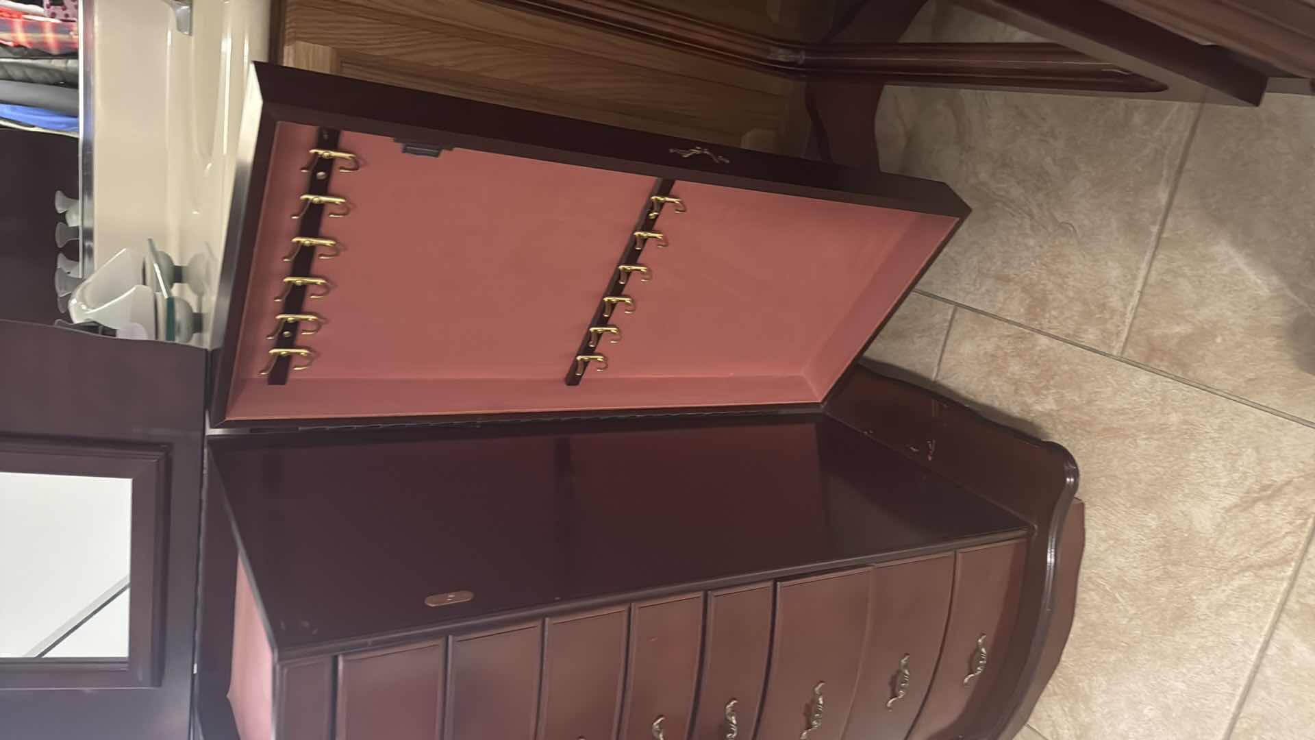 Photo 1 of MAHOGANY JEWELRY CABINET 18” x 15” H34”