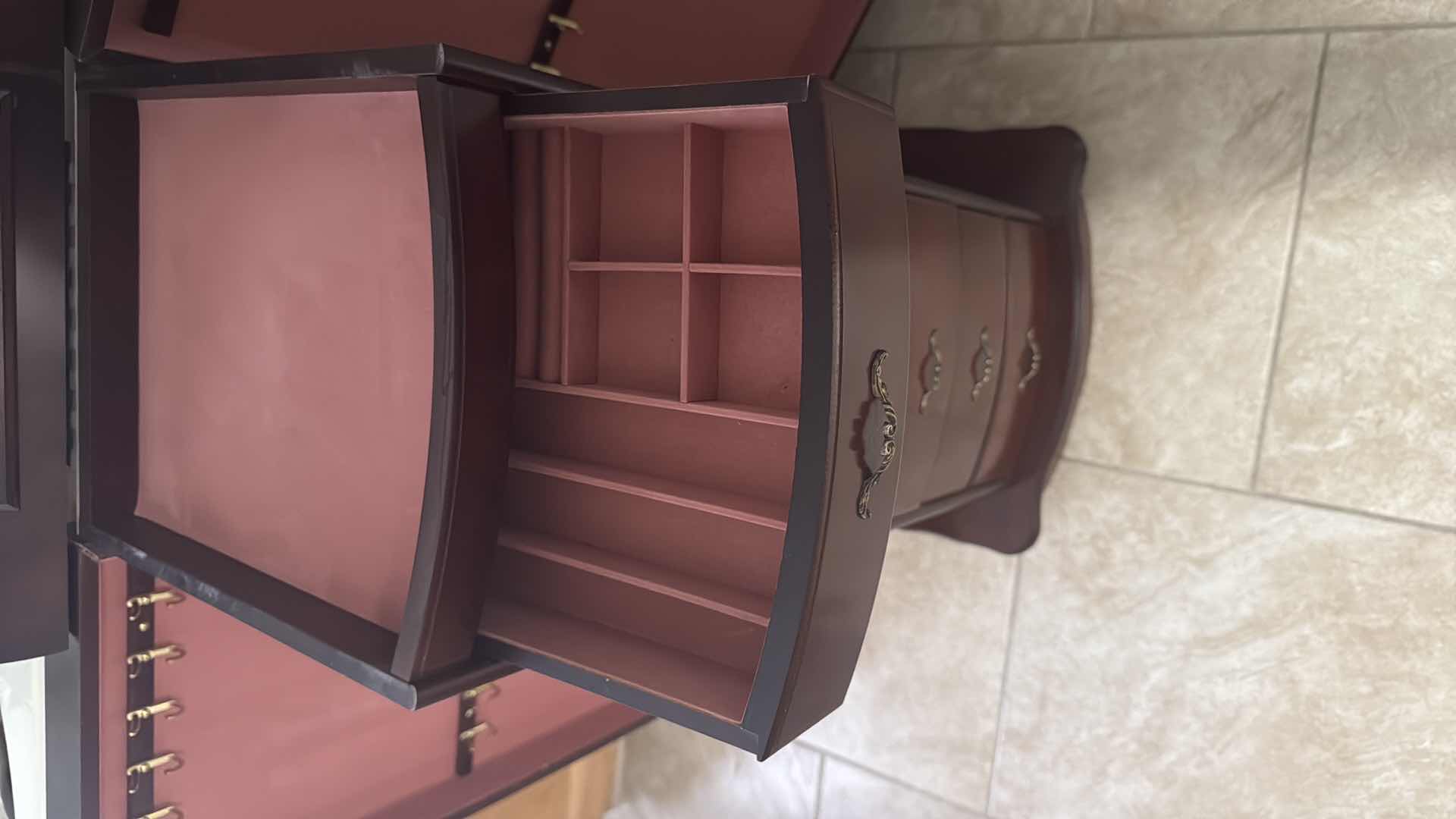 Photo 1 of MAHOGANY JEWELRY CABINET 18” x 15” H34”