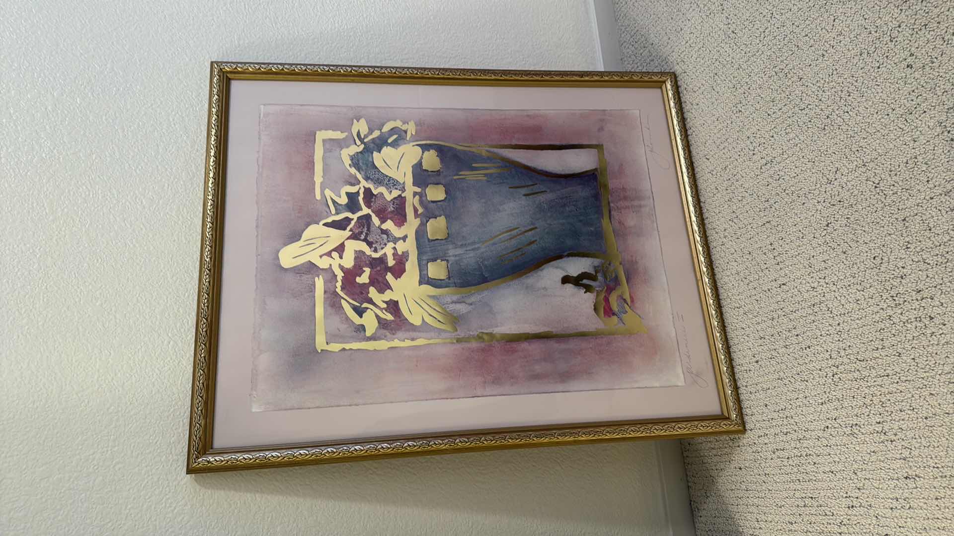 Photo 1 of FRAMED "FLORAL VASE" ARTWORK-ARTIST SIGNED 24” x 30”
