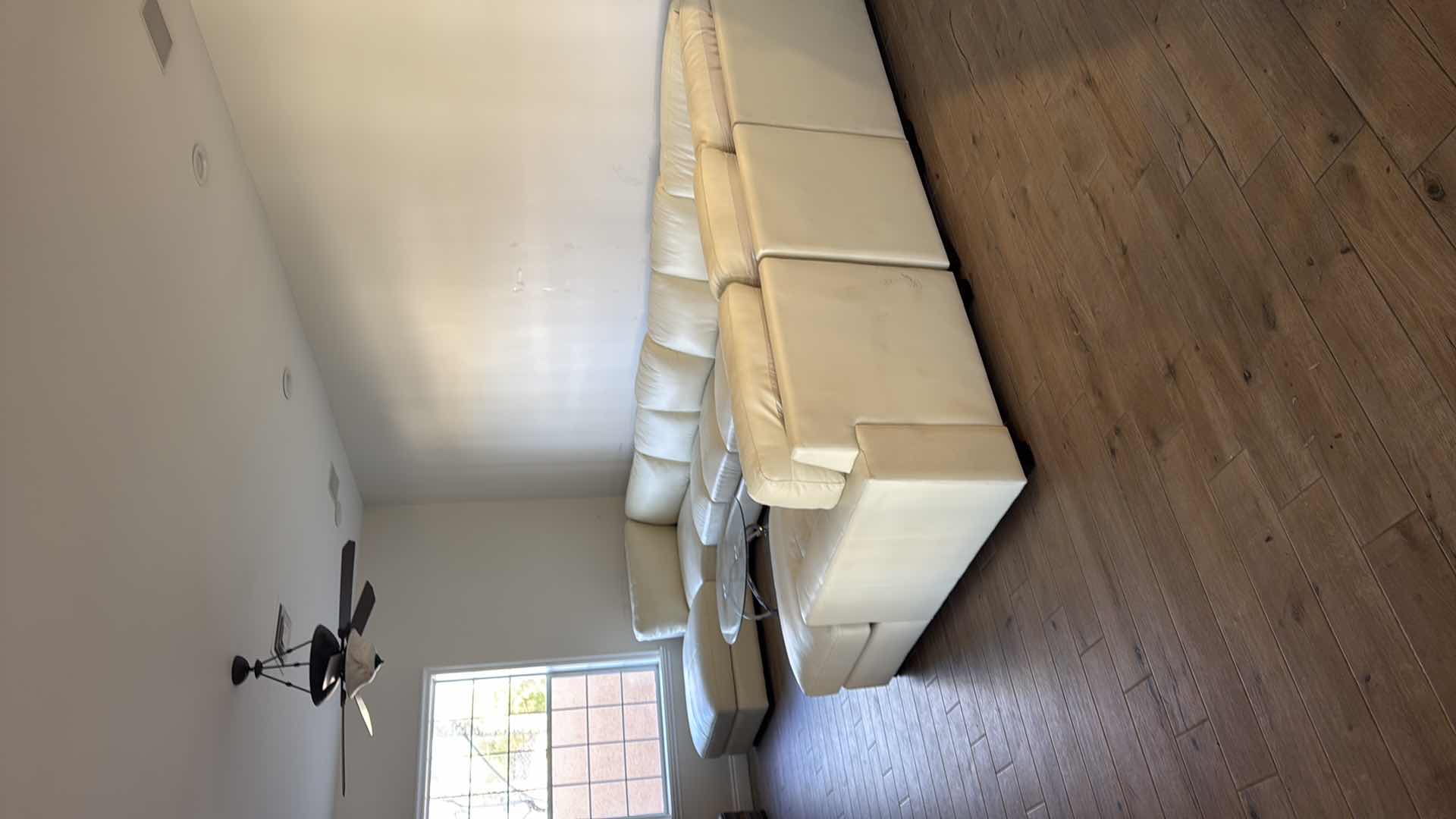 Photo 1 of WHITE LEATHER U-SHAPED SECTIONAL SOFA