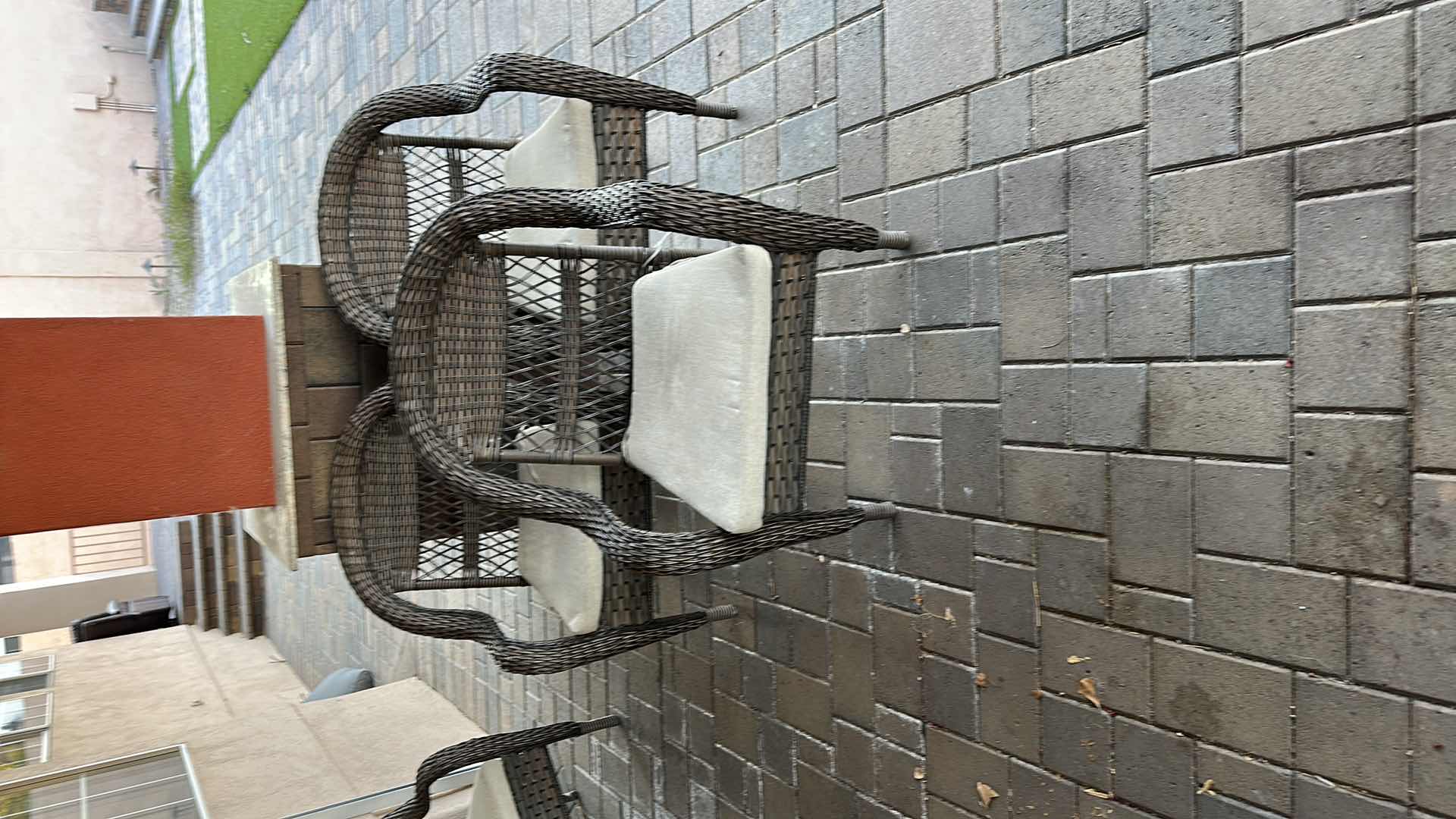 Photo 1 of 4PCS- RATTAN PATIO FURNITURE (LOVE SEAT W 3 ARM CHAIRS)