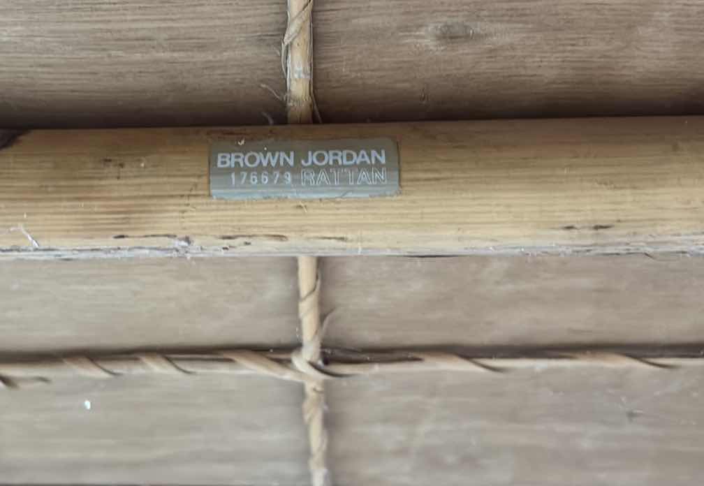 Photo 1 of VINTAGE BROWN JORDAN WOVEN RATTAN HEXAGON SOFA 65”X33”H26.5”