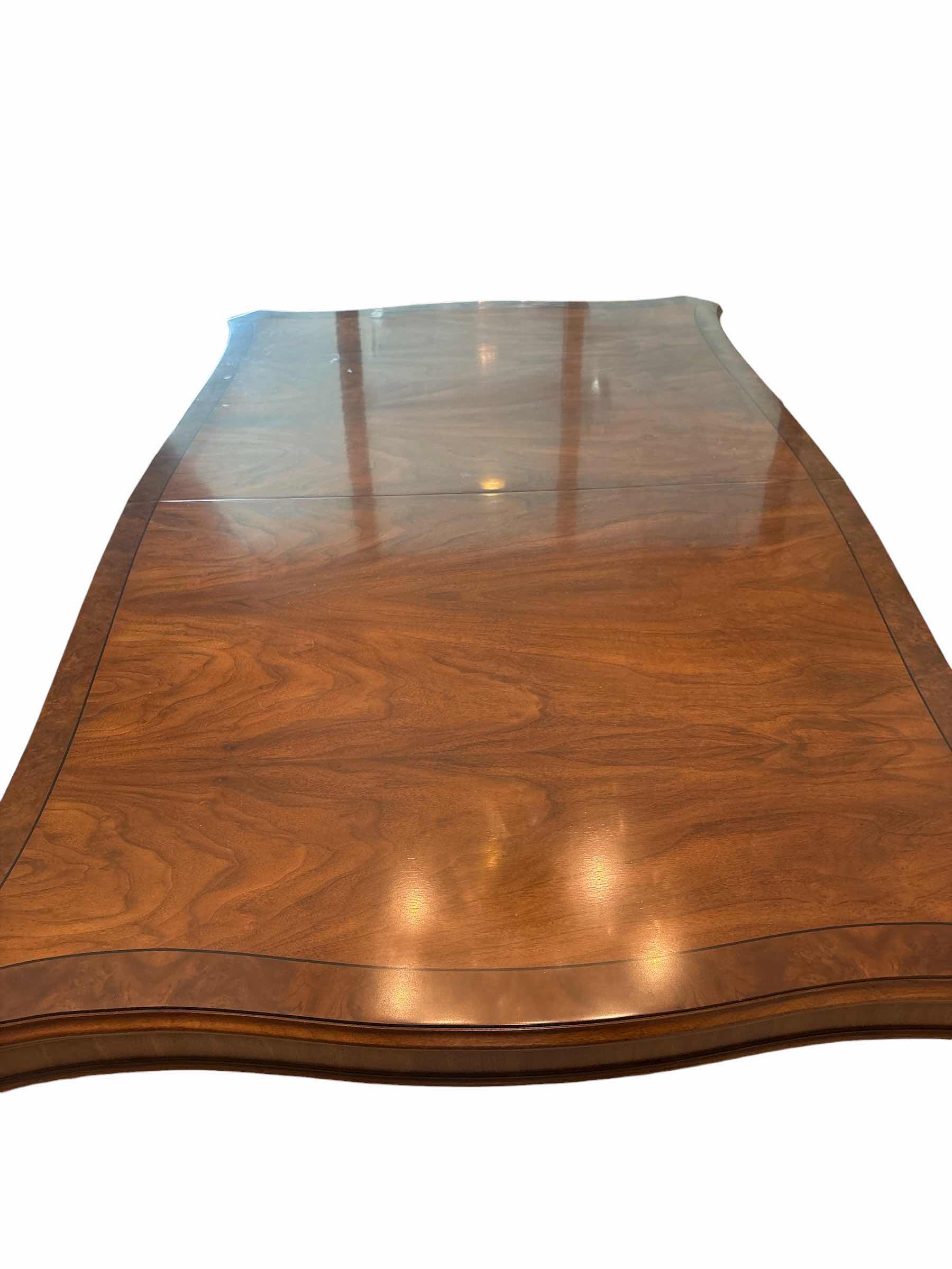 Photo 1 of VINTAGE KARGES LOUIS VXI WALNUT DINING TABLE WITH 3 LEAVES & PADS L71”X44”H29.5”