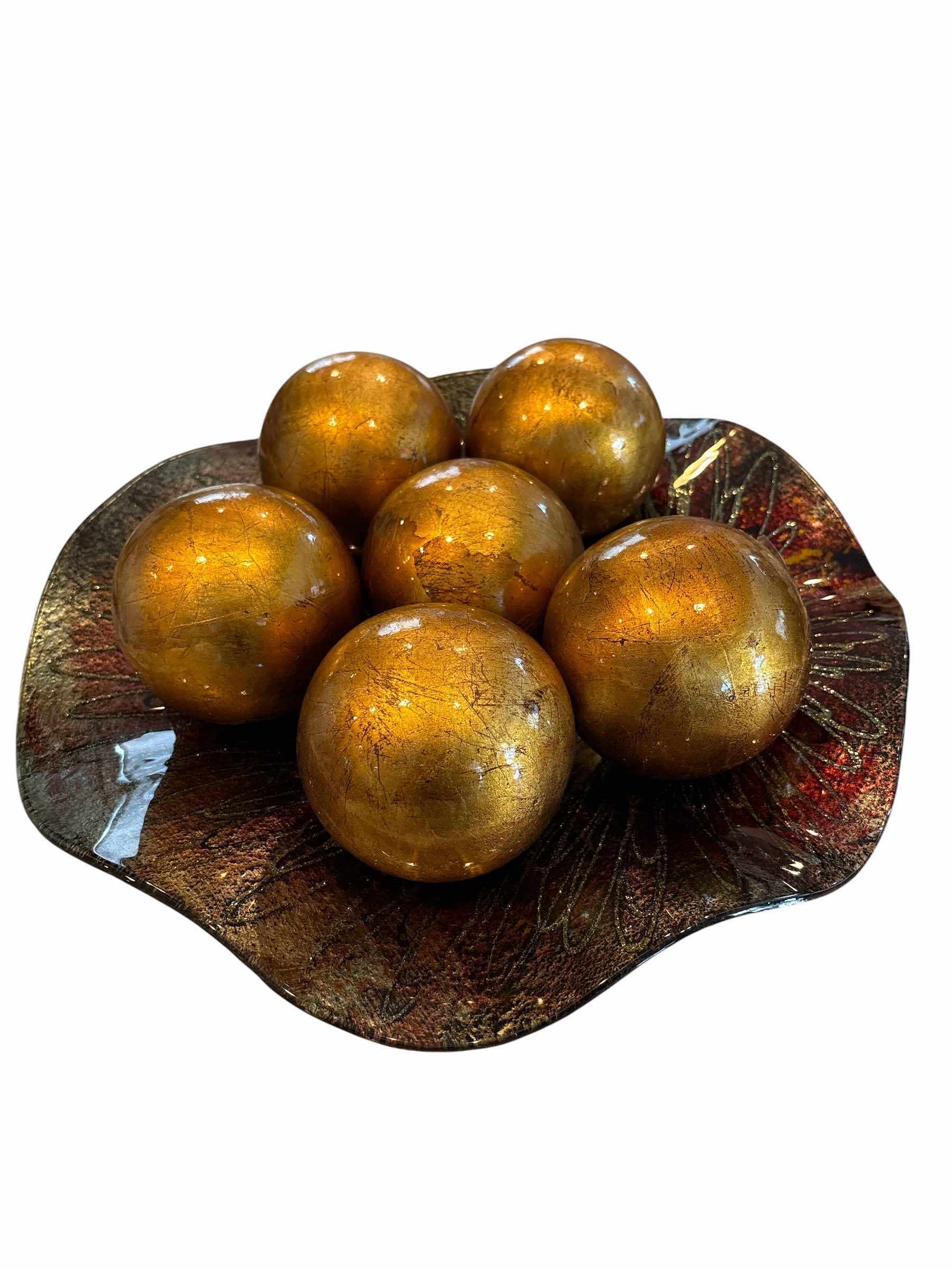 Photo 1 of (7)PCS DECORATIVE PLATE WITH BEASS BALLS L16”