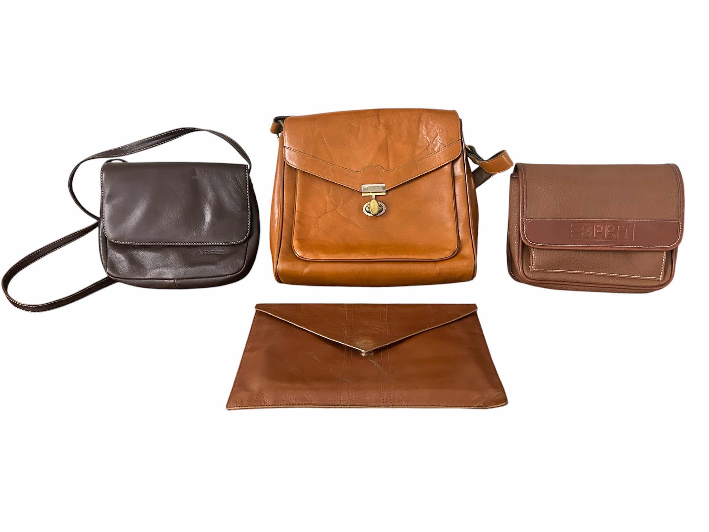 Photo 1 of 4- VINTAGE LEATHER BROWN HANDBAGS ESPRIT & OTHER STYLES