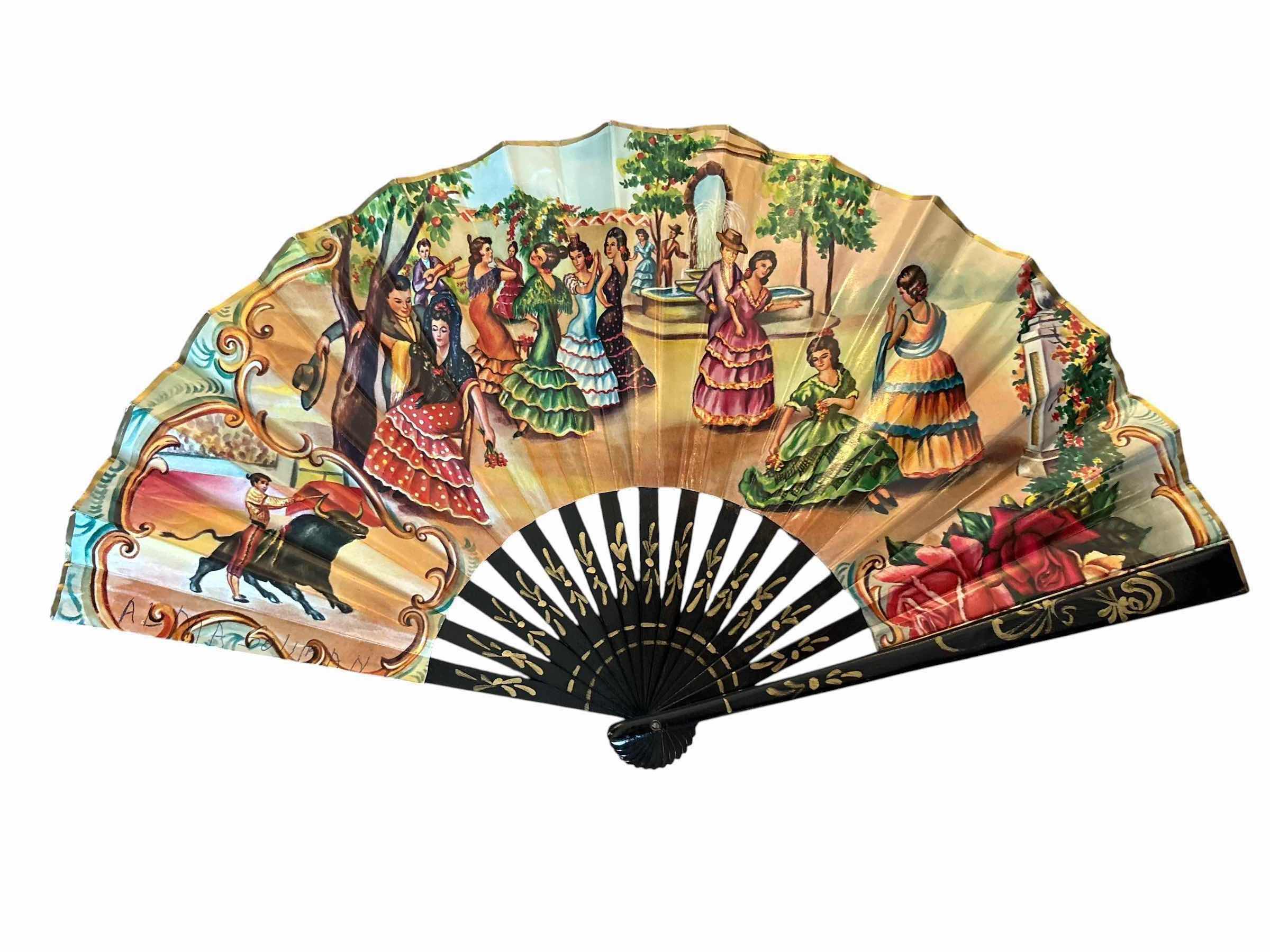 Photo 1 of (6)PCS WOODEN AND PLASTIC ASIAN INSPIRED FANS