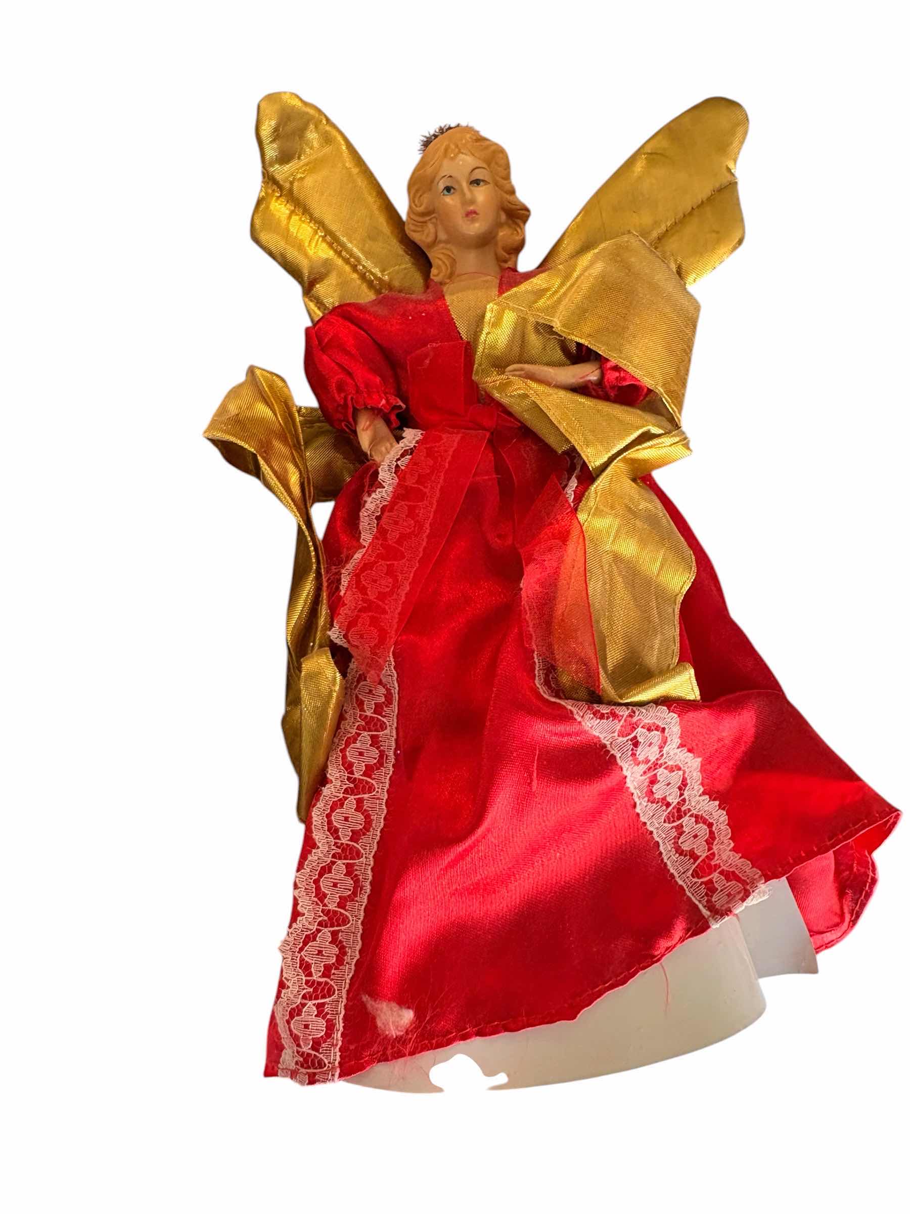 Photo 1 of (3)PCS ANGEL CHRISTMAS TREE TOPPER & GLASS ORNAMENTS H10”