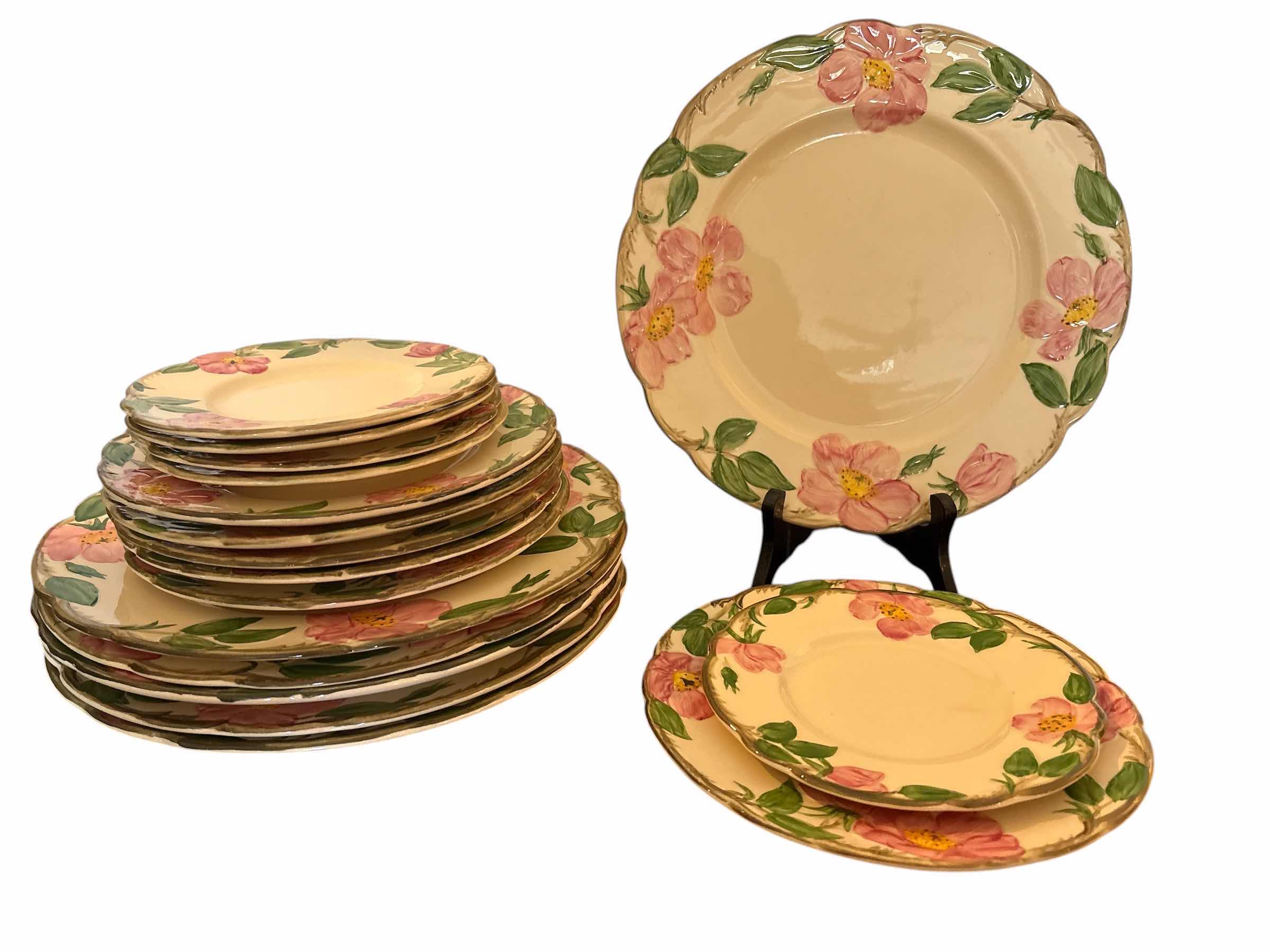 Photo 1 of (17)PCS VINTAGE FRANCISCAN ROSE DINNER & DESSERT PLATES $40