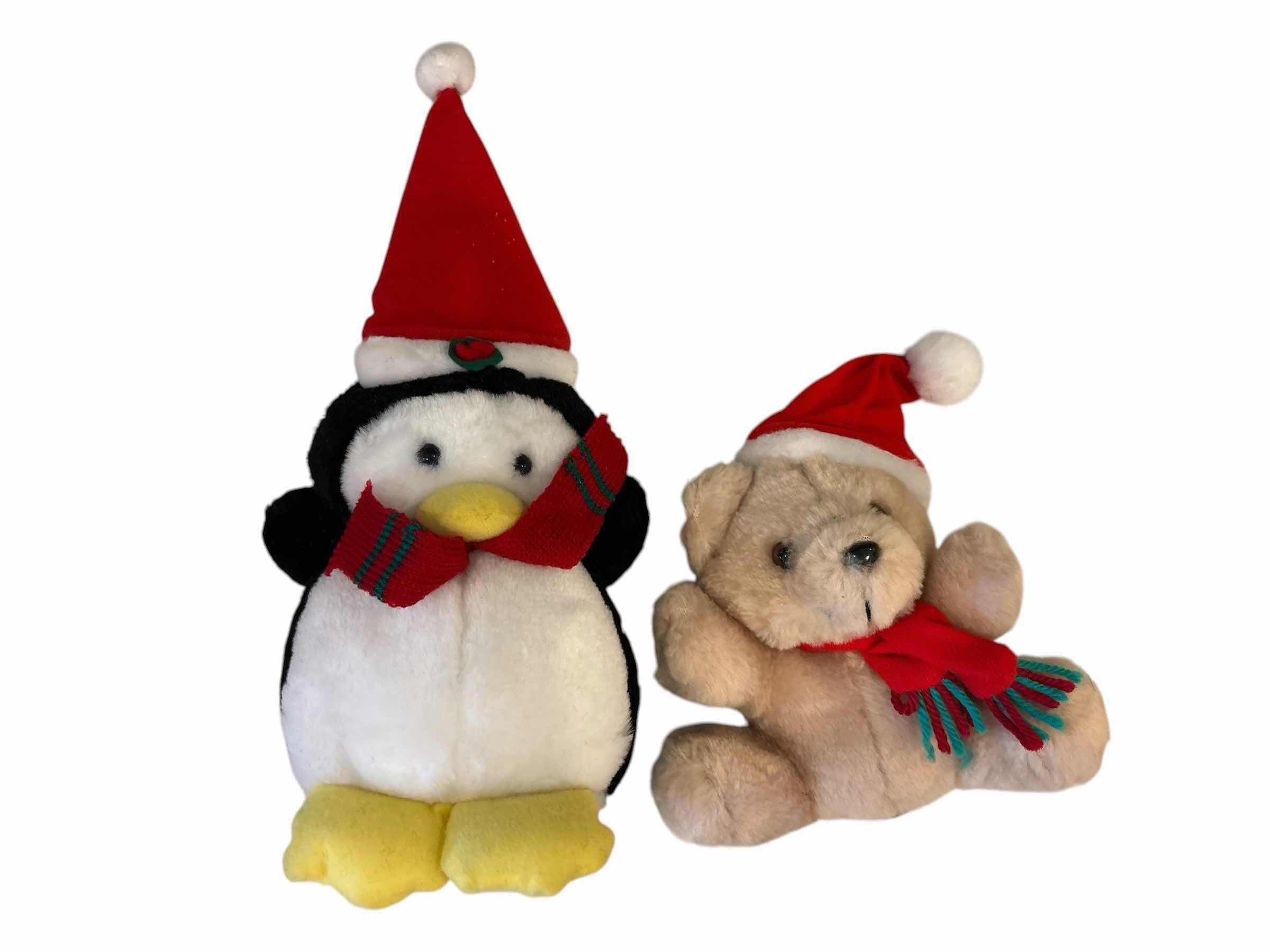 Photo 1 of (3)PCS CHRISTMAS BEARS & PENGUIN PLUSH H7”