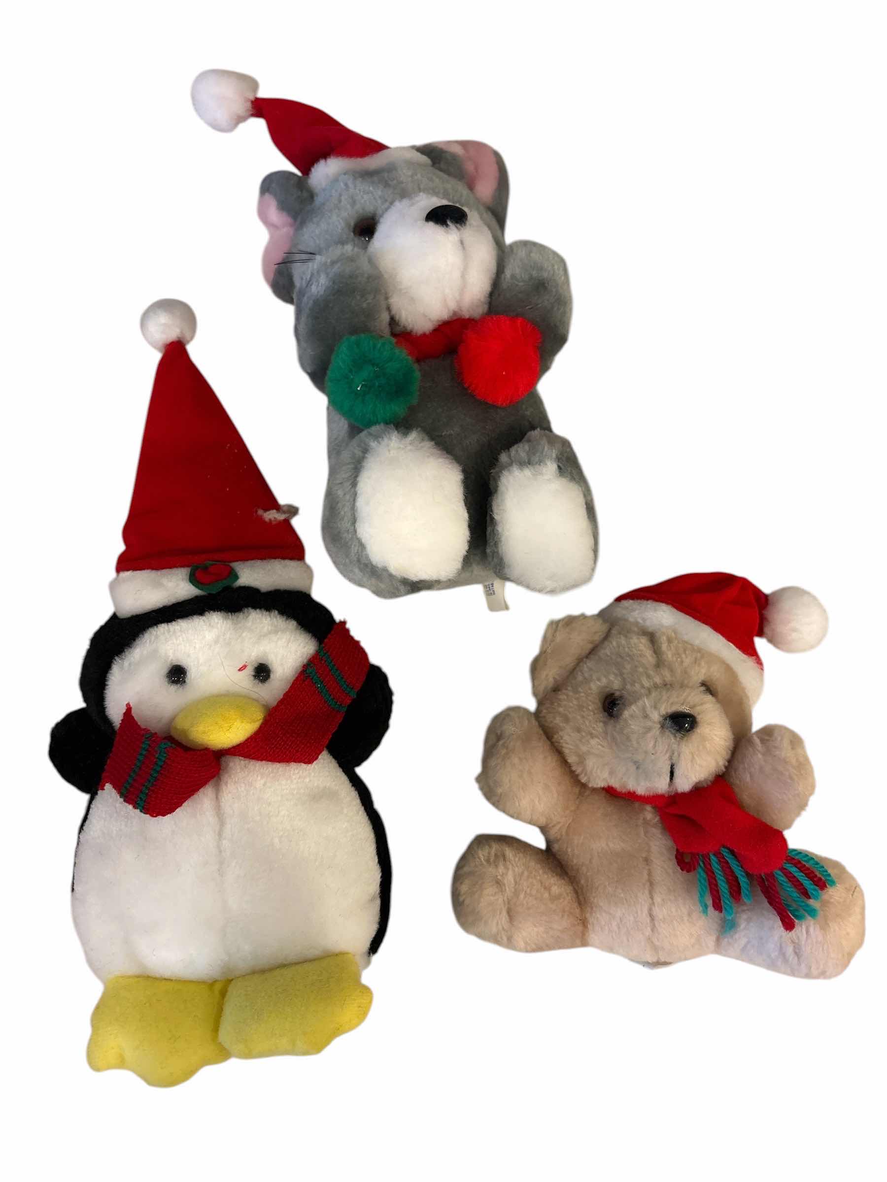 Photo 1 of (3)PCS CHRISTMAS BEARS & PENGUIN PLUSH H7”