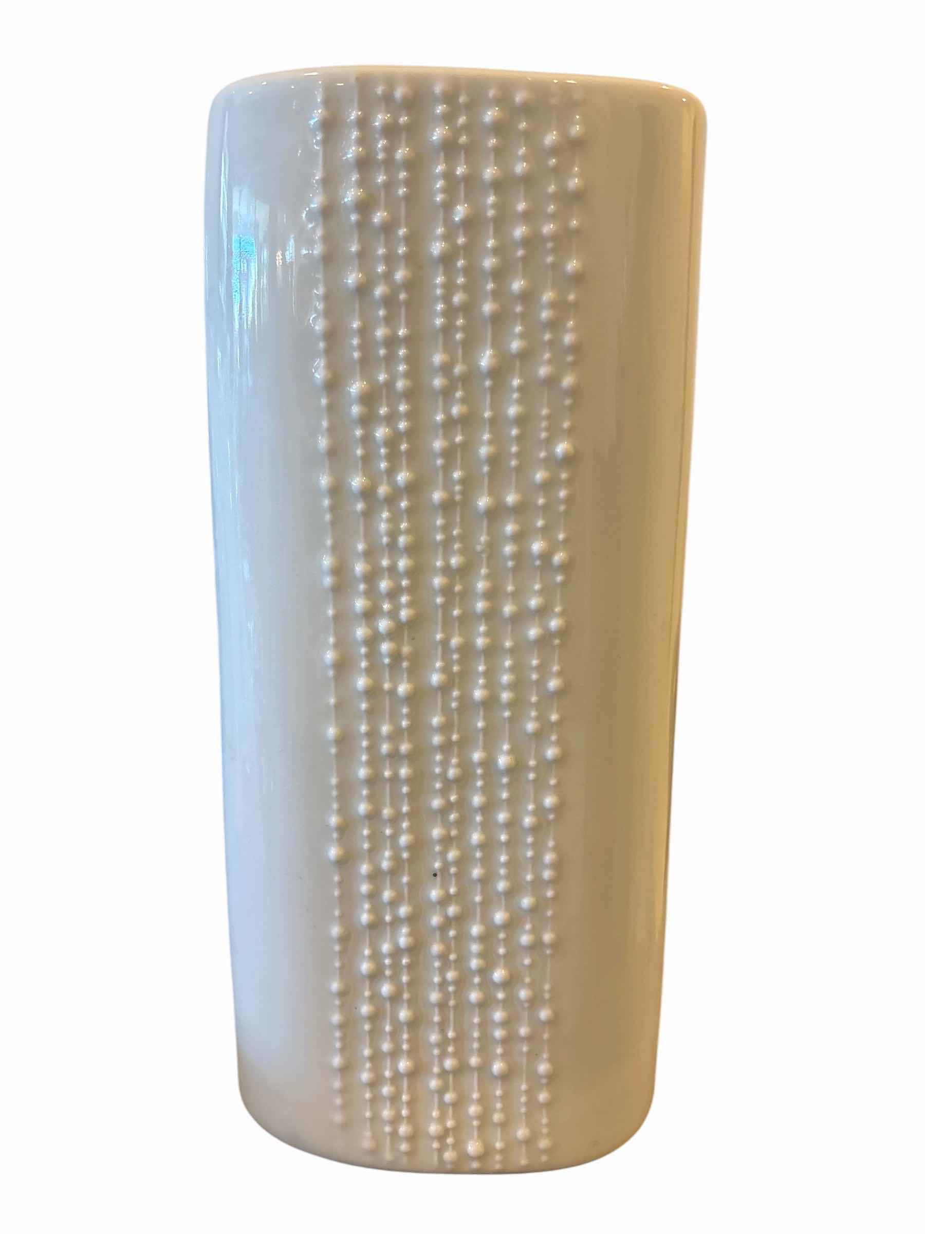 Photo 1 of (2)PCS CREAM & BAMBOO VASE H10.25”