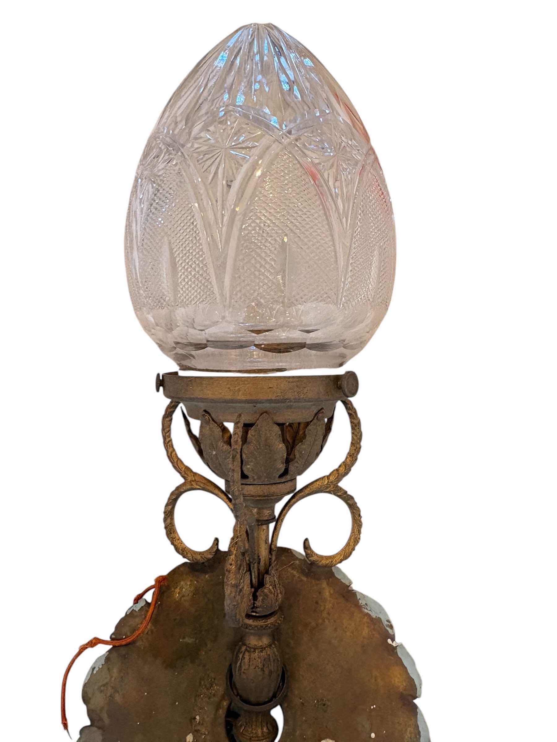 Photo 1 of ANTIQUE BRASS VICTORIAN WALL SCONCES H20”