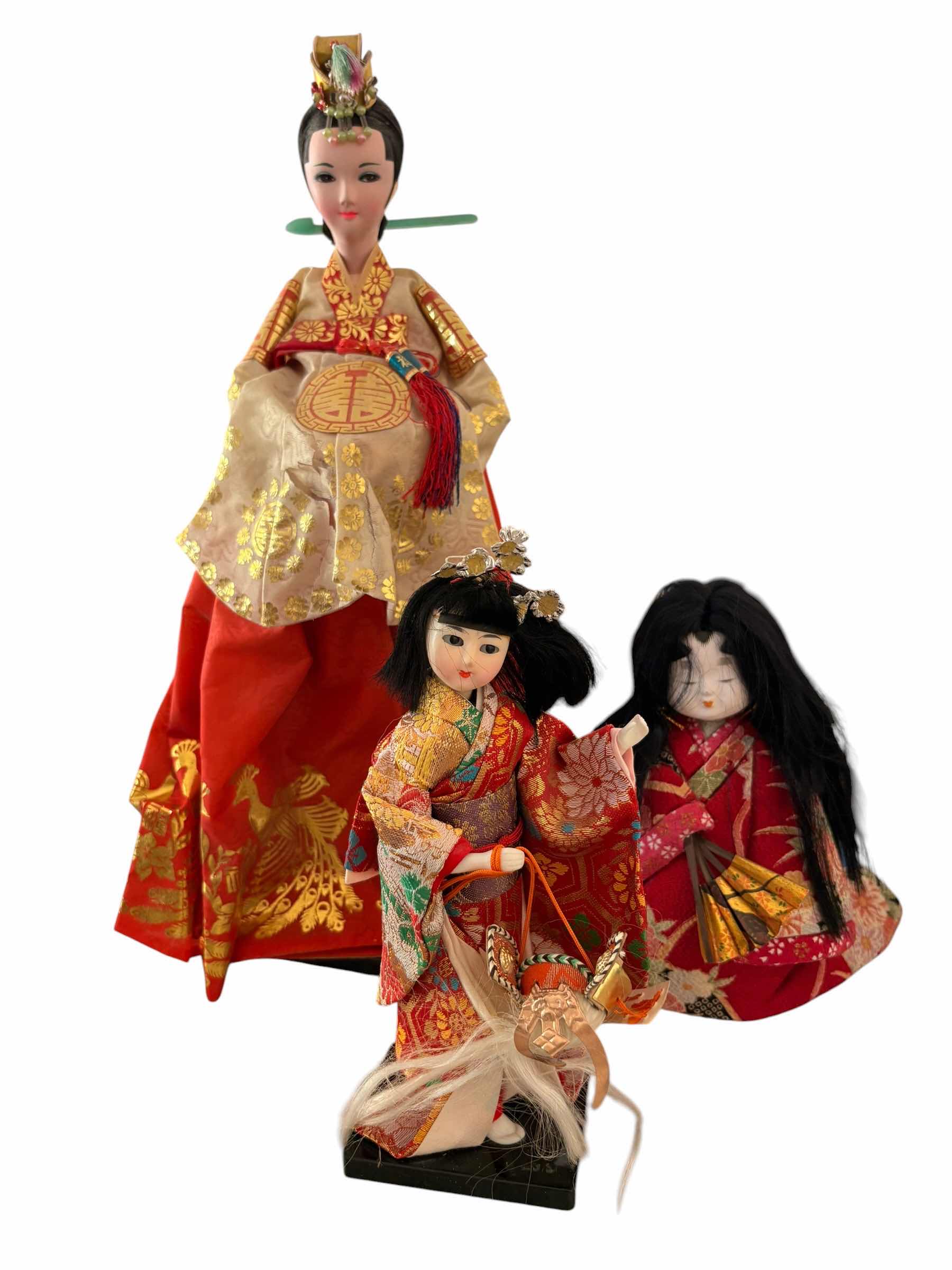 Photo 1 of (3)PCS JAPANESE DOLL H15”