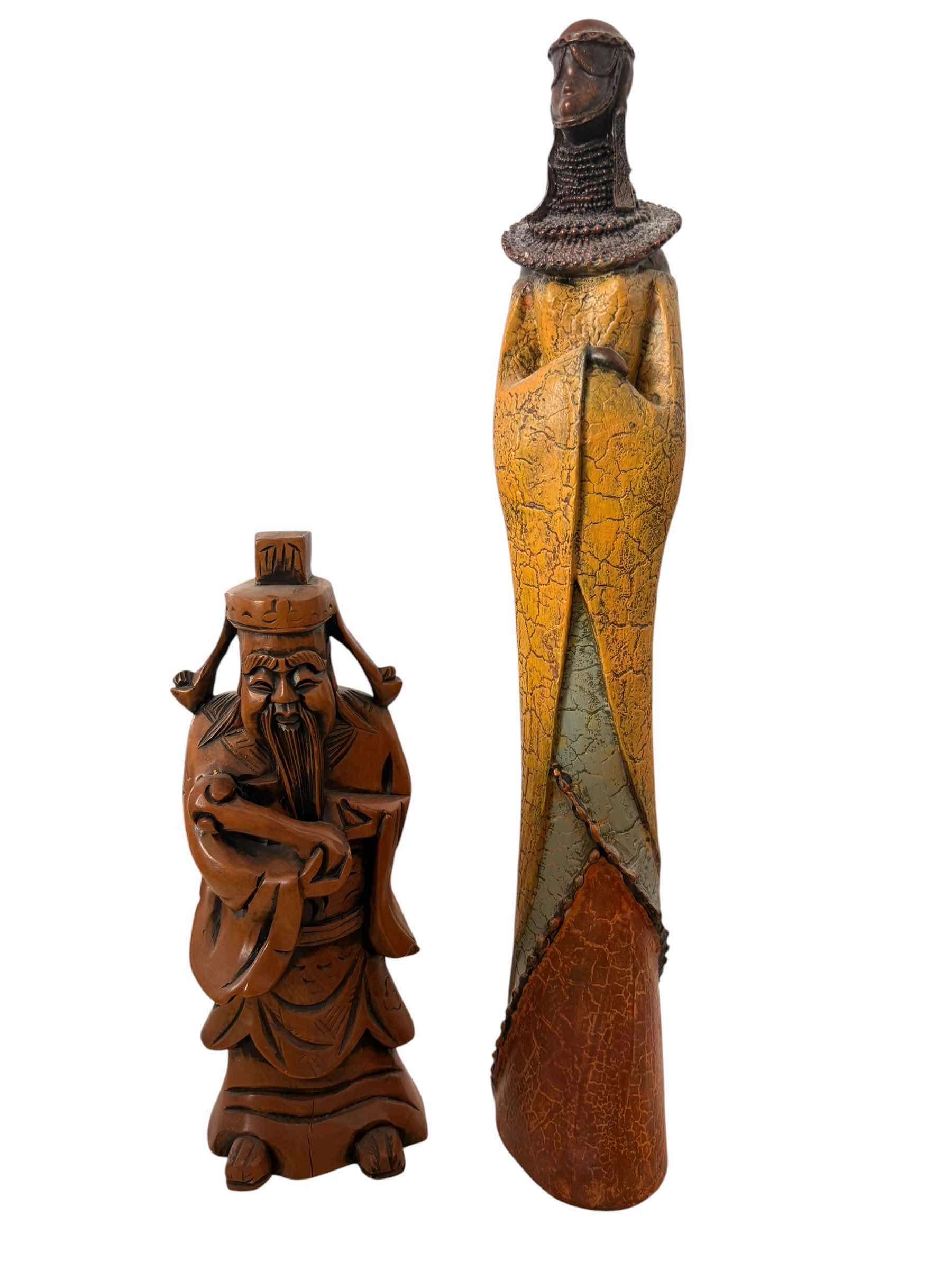 Photo 1 of (4)PCS CARVED WOOD FIGURES H16”