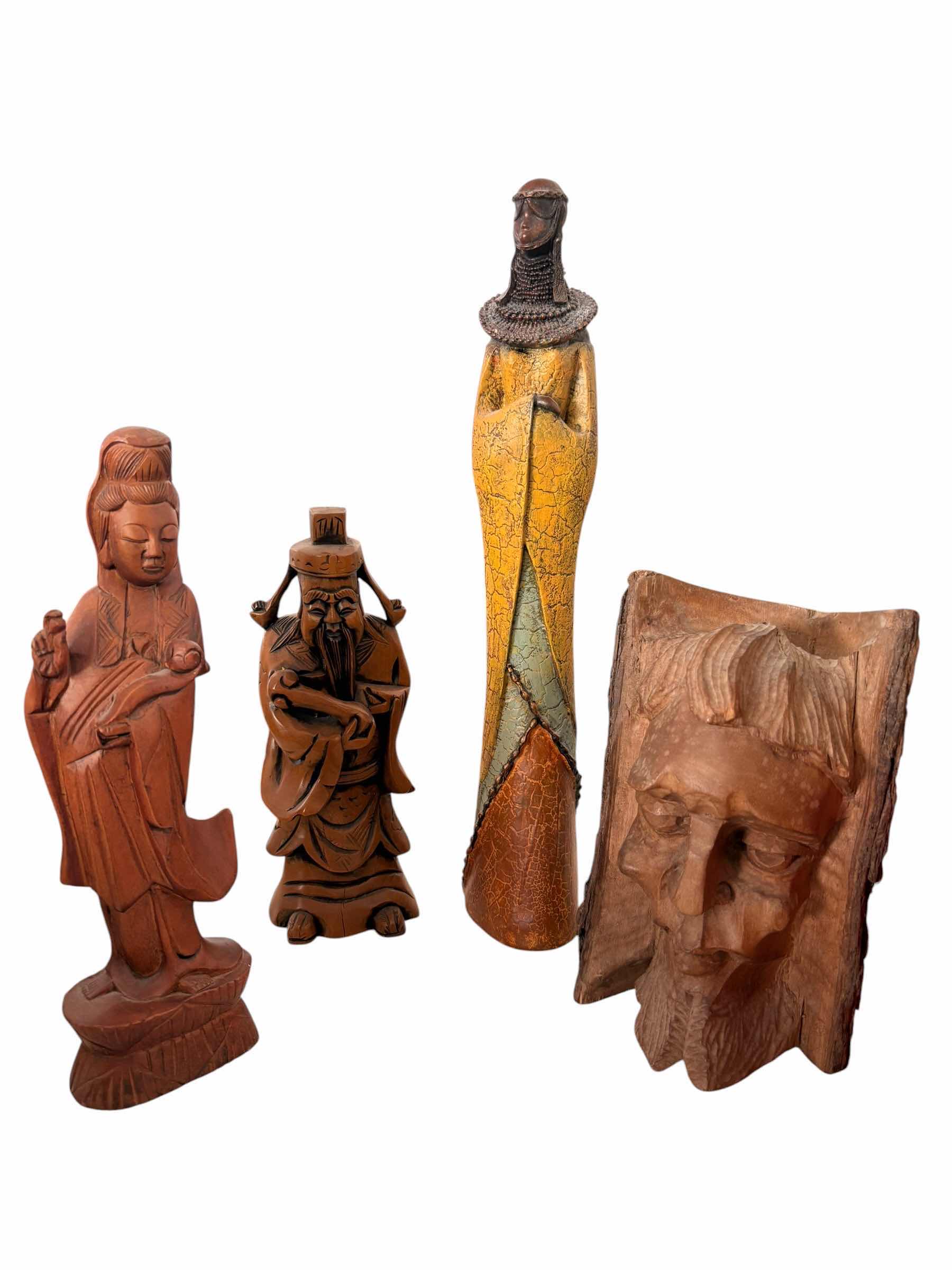 Photo 1 of (4)PCS CARVED WOOD FIGURES H16”