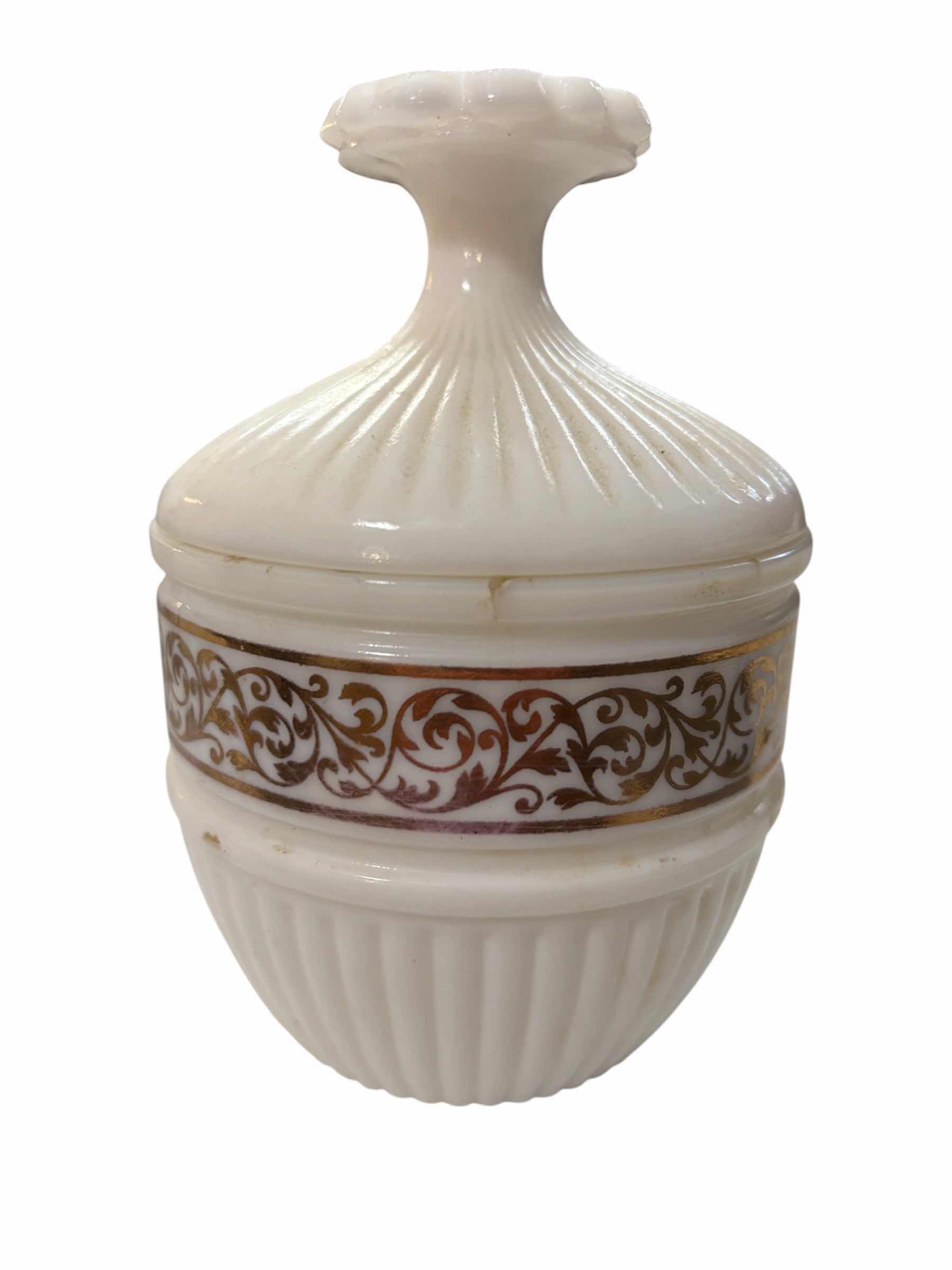 Photo 1 of MILK GLASS GOBLETS H6”, PITCHER & DISH