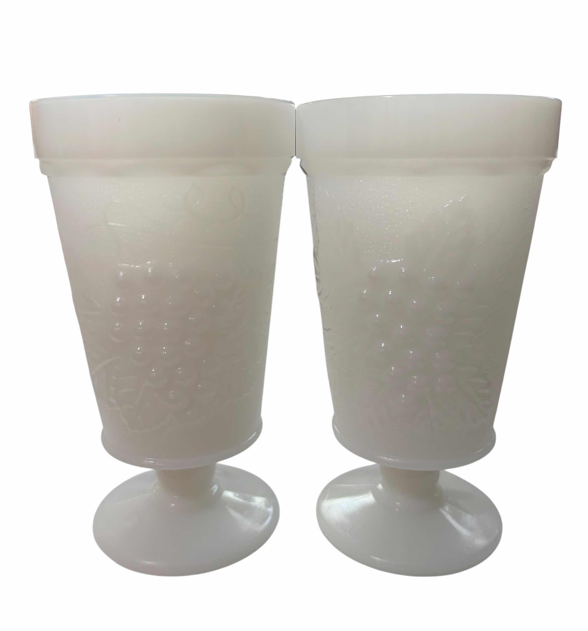 Photo 1 of MILK GLASS GOBLETS H6”, PITCHER & DISH
