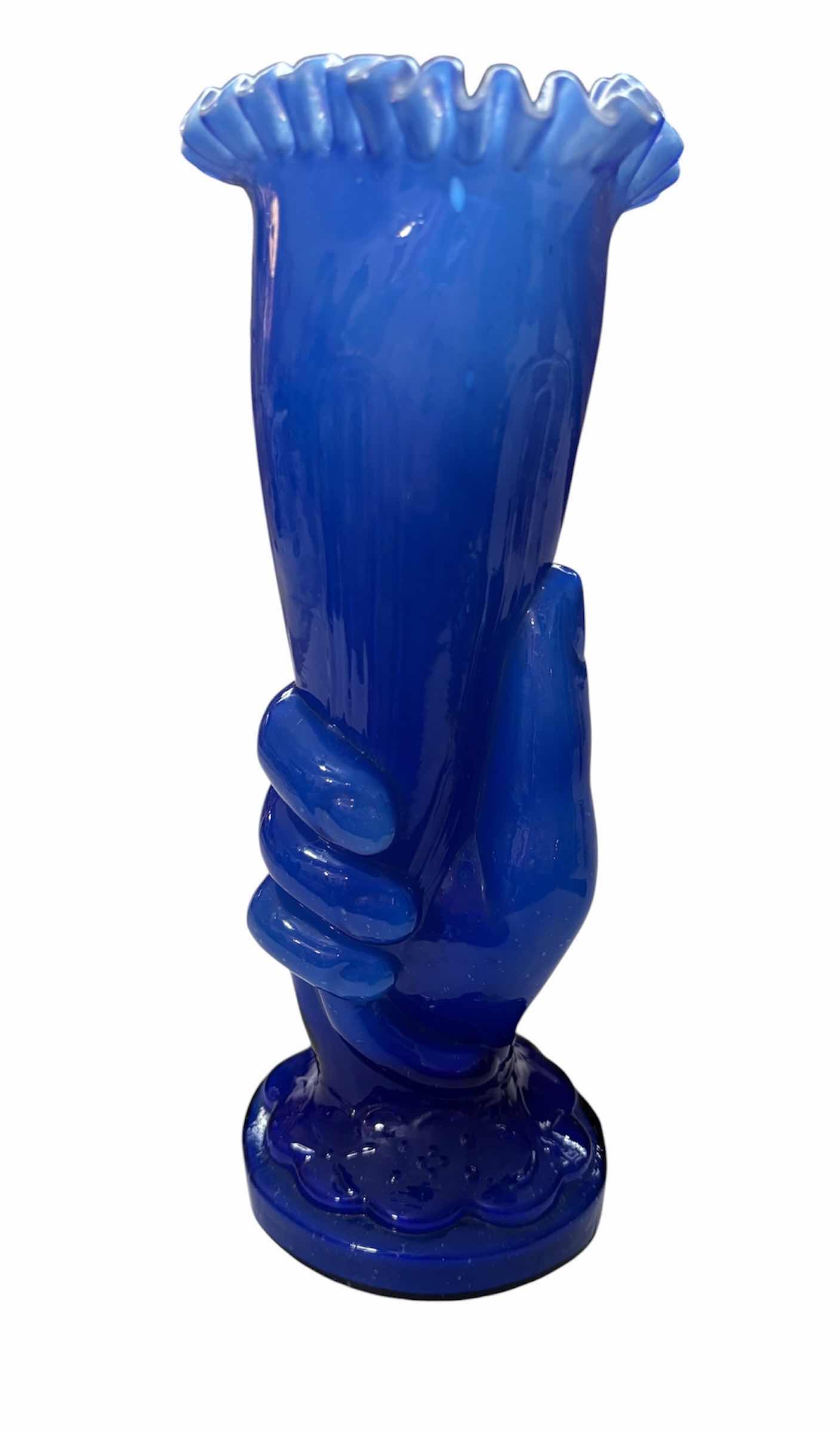 Photo 1 of VINTAGE VICTORIAN STYLED HAND BLOWN GLASS VASE H9” $100