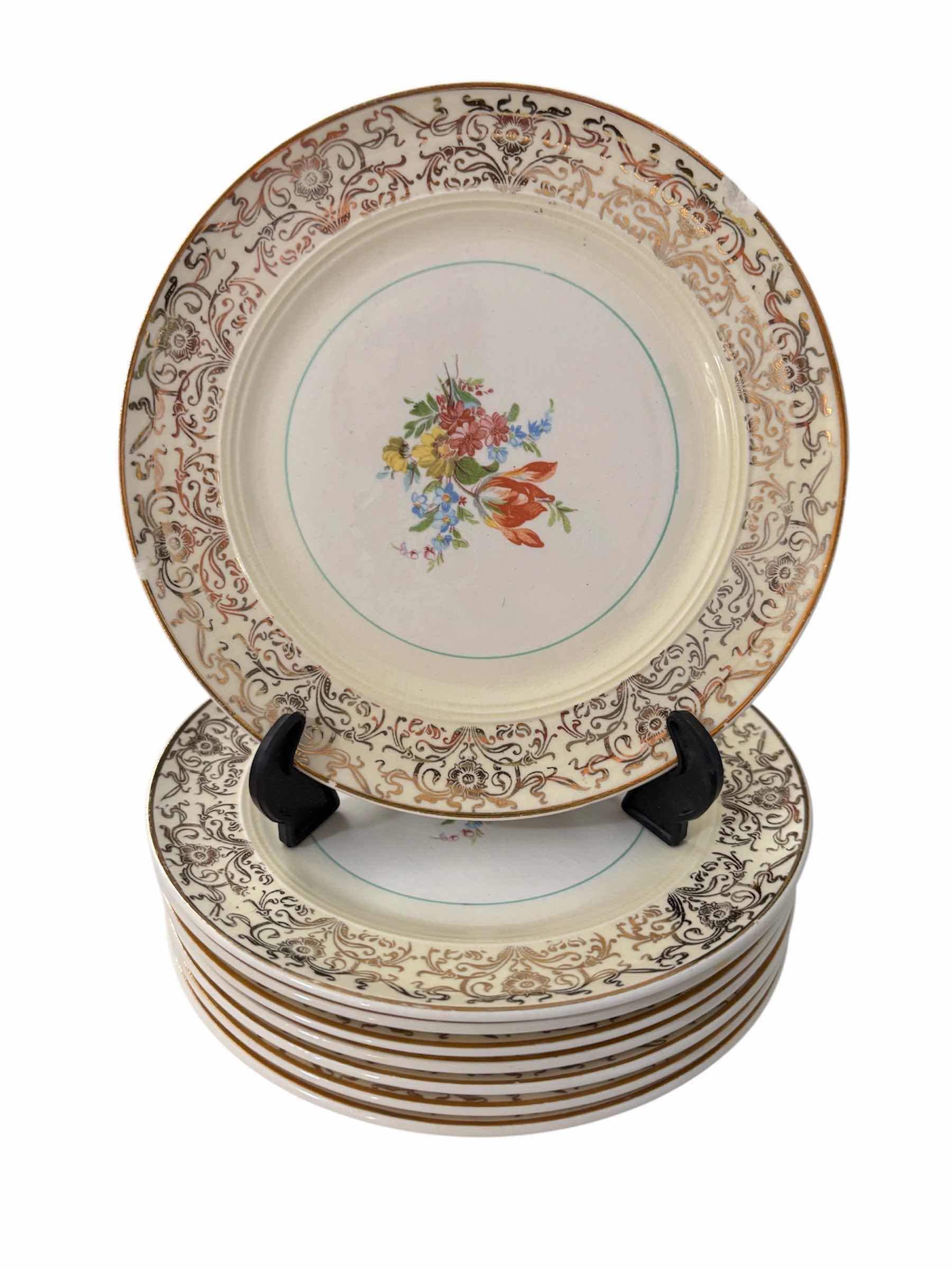 Photo 1 of VINTAGE SALEM CHINA COMPANY 23 KARAT GOLD LETTERING - 15 PIECES